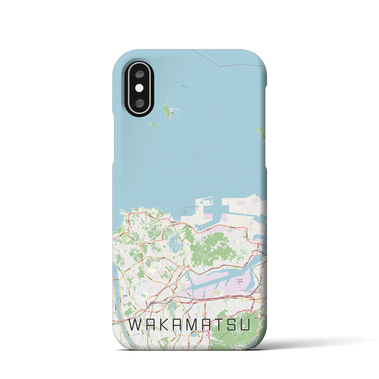 【若松(福岡県)】地図柄iPhoneケース(バックカバータイプ)