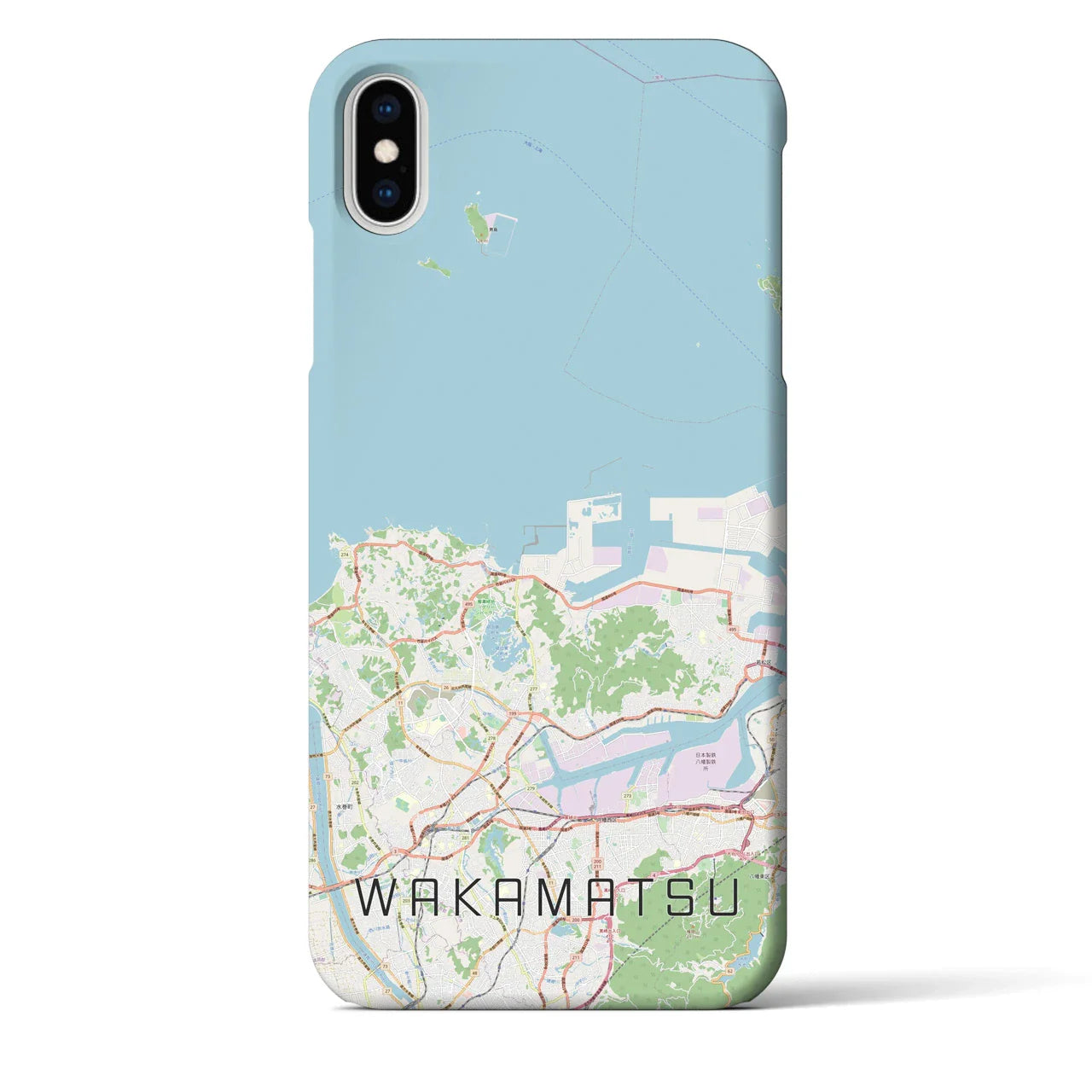 【若松(福岡県)】地図柄iPhoneケース(バックカバータイプ)