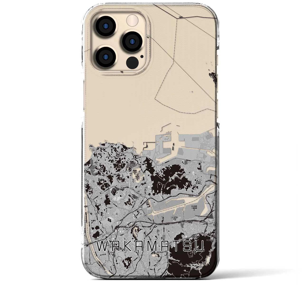 【若松(福岡県)】地図柄iPhoneケース(クリアタイプ)