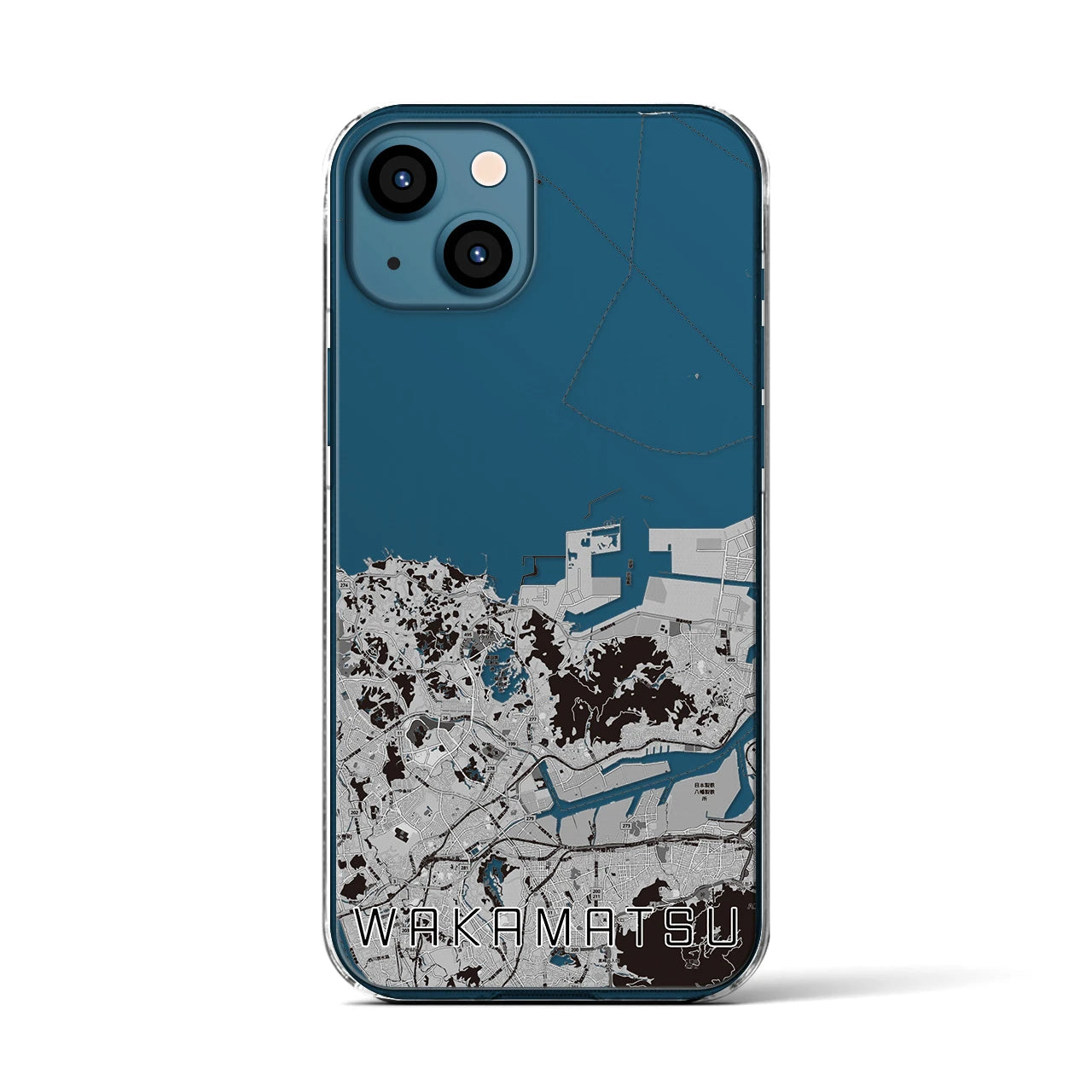 【若松(福岡県)】地図柄iPhoneケース(クリアタイプ)