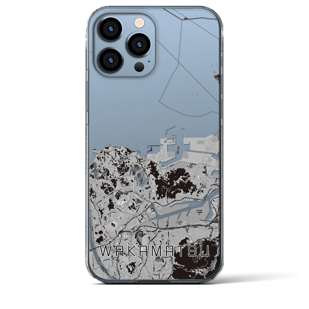 【若松(福岡県)】地図柄iPhoneケース(クリアタイプ)