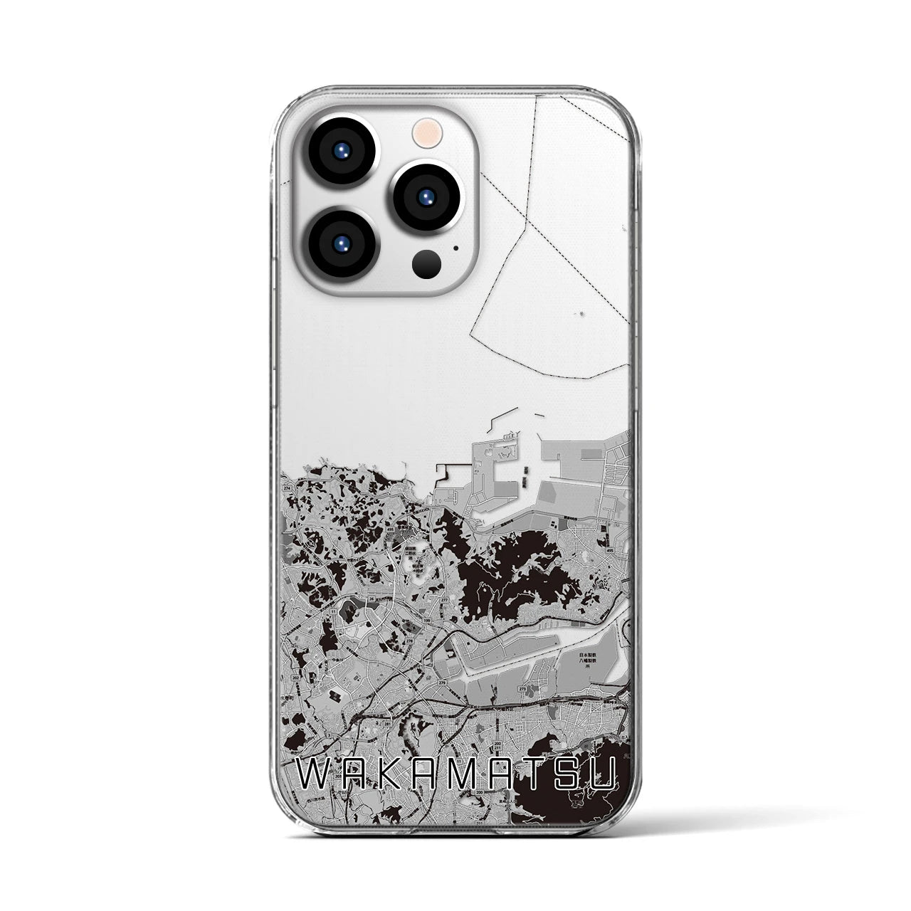 【若松(福岡県)】地図柄iPhoneケース(クリアタイプ)