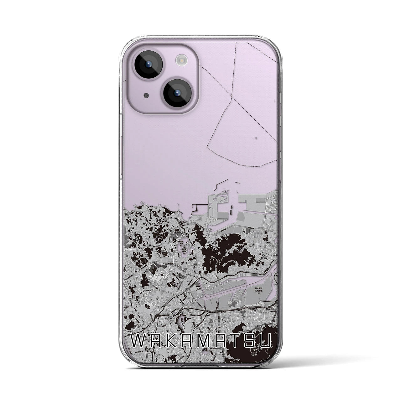 【若松(福岡県)】地図柄iPhoneケース(クリアタイプ)