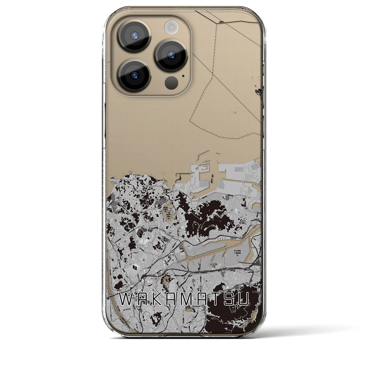 【若松(福岡県)】地図柄iPhoneケース(クリアタイプ)