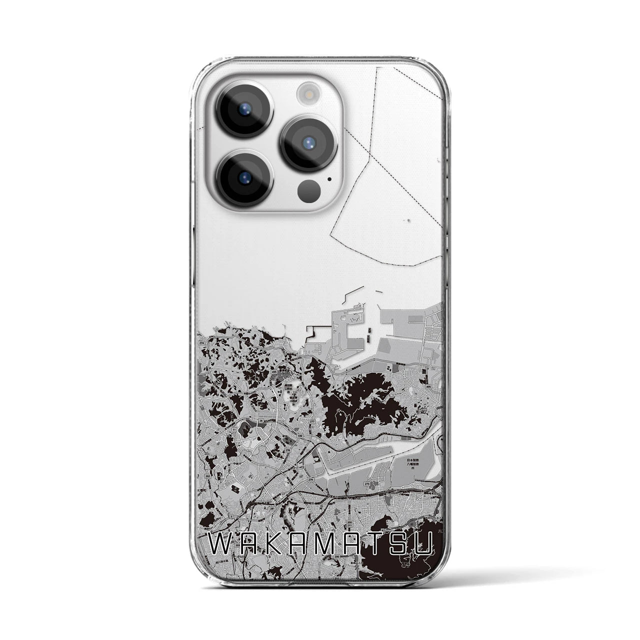 【若松(福岡県)】地図柄iPhoneケース(クリアタイプ)