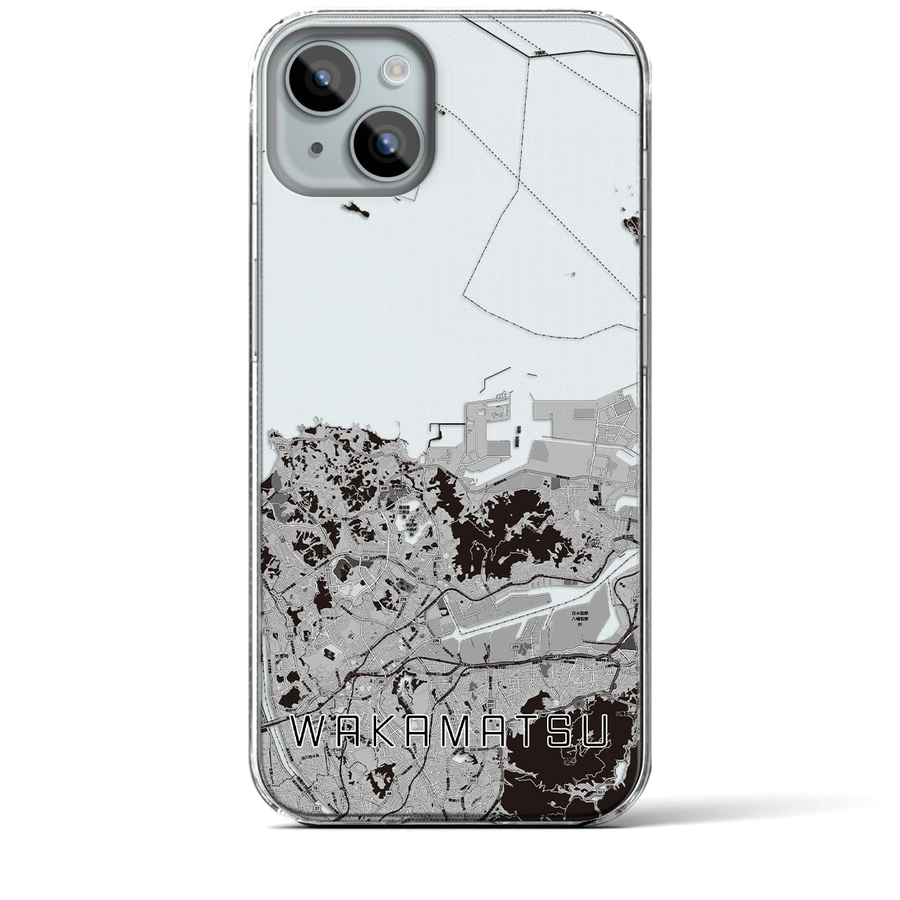 【若松(福岡県)】地図柄iPhoneケース(クリアタイプ)