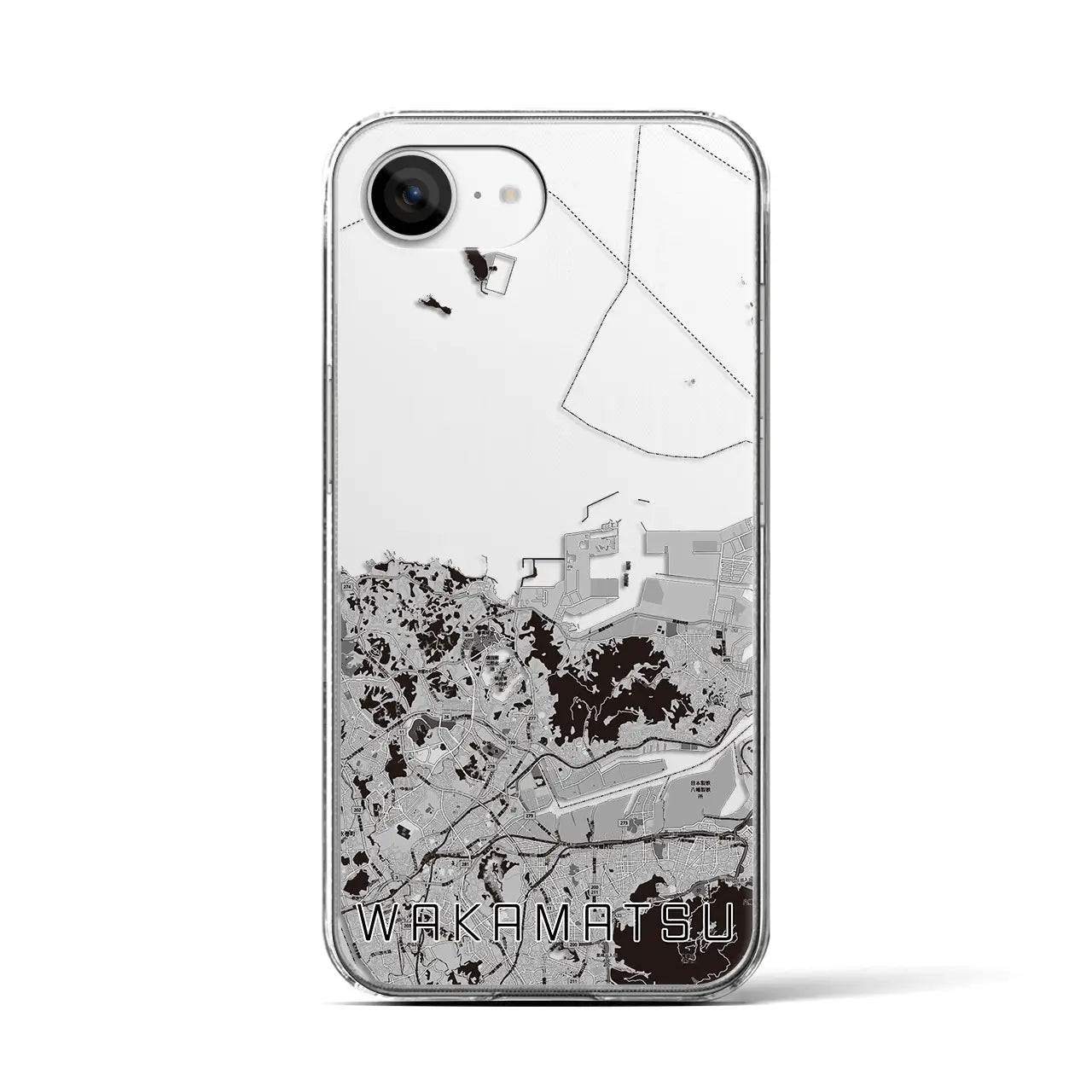 【若松(福岡県)】地図柄iPhoneケース(クリアタイプ)