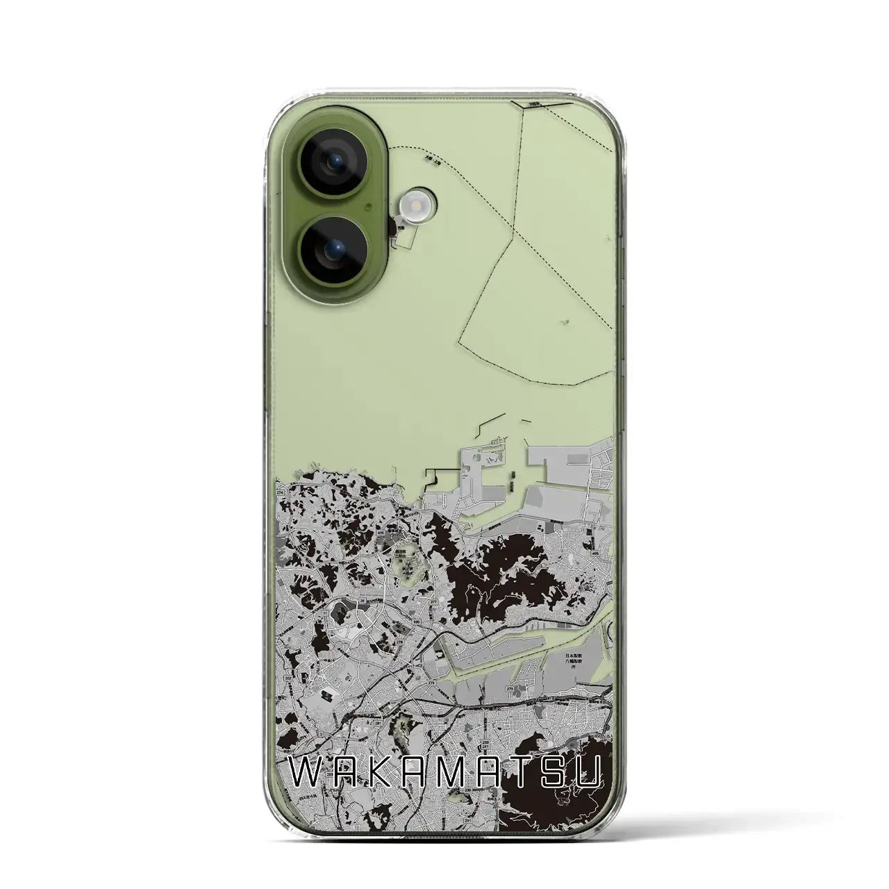 【若松(福岡県)】地図柄iPhoneケース(クリアタイプ)