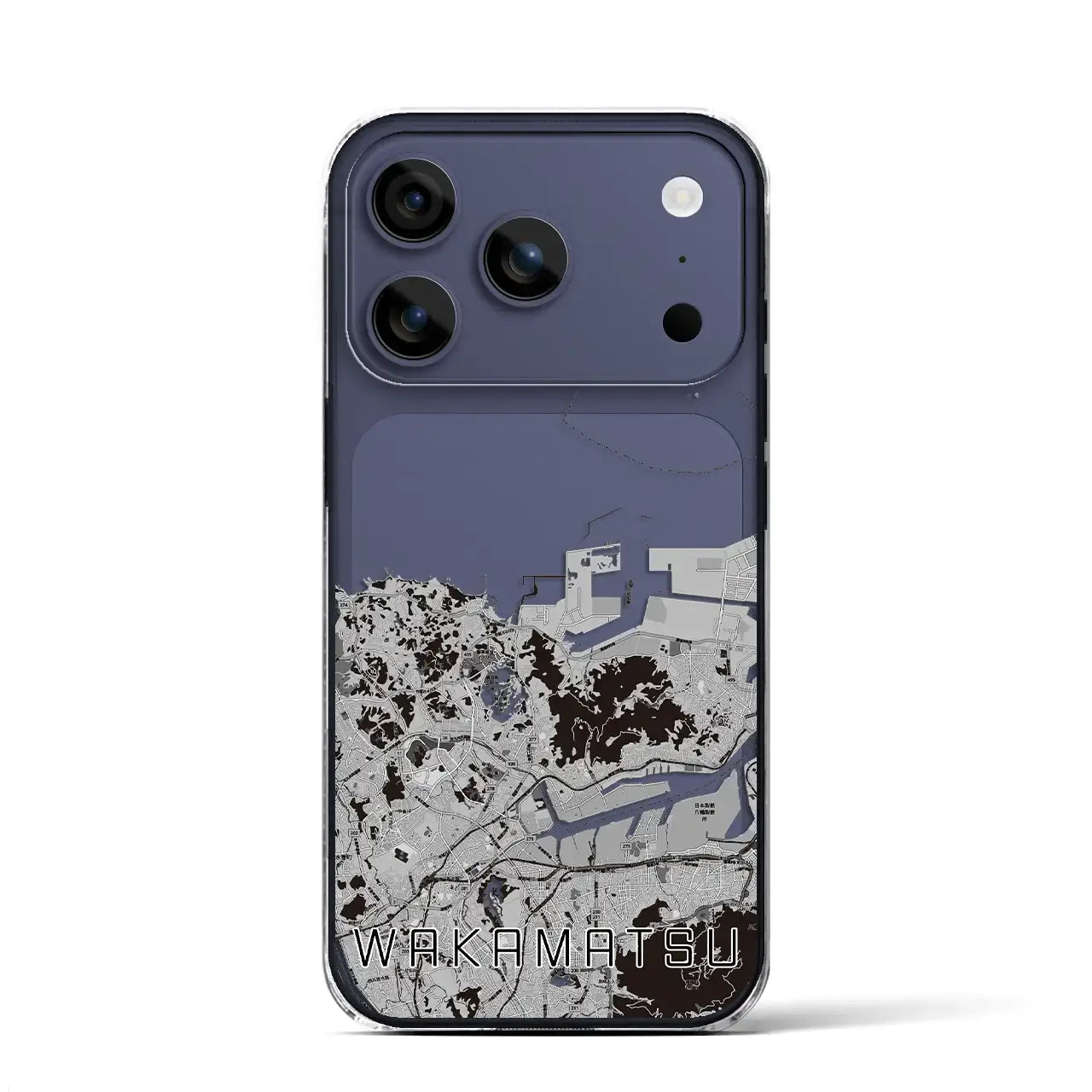 【若松(福岡県)】地図柄iPhoneケース(クリアタイプ)モノトーン・iPhone 17 Pro Max 用