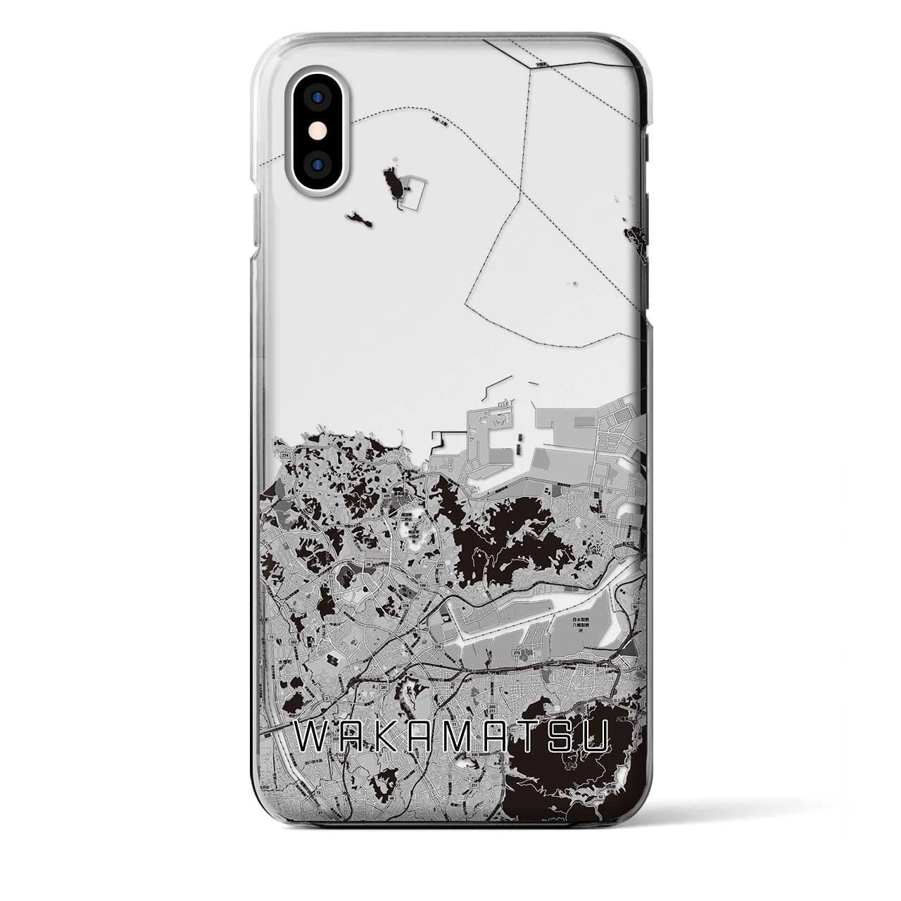 【若松(福岡県)】地図柄iPhoneケース(クリアタイプ)