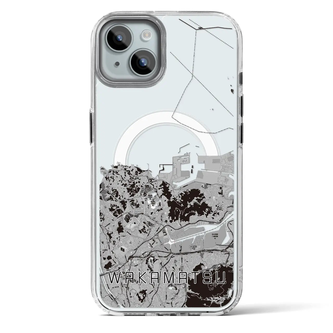 【若松(福岡県)】地図柄iPhoneケース(MagSafeタイプ)