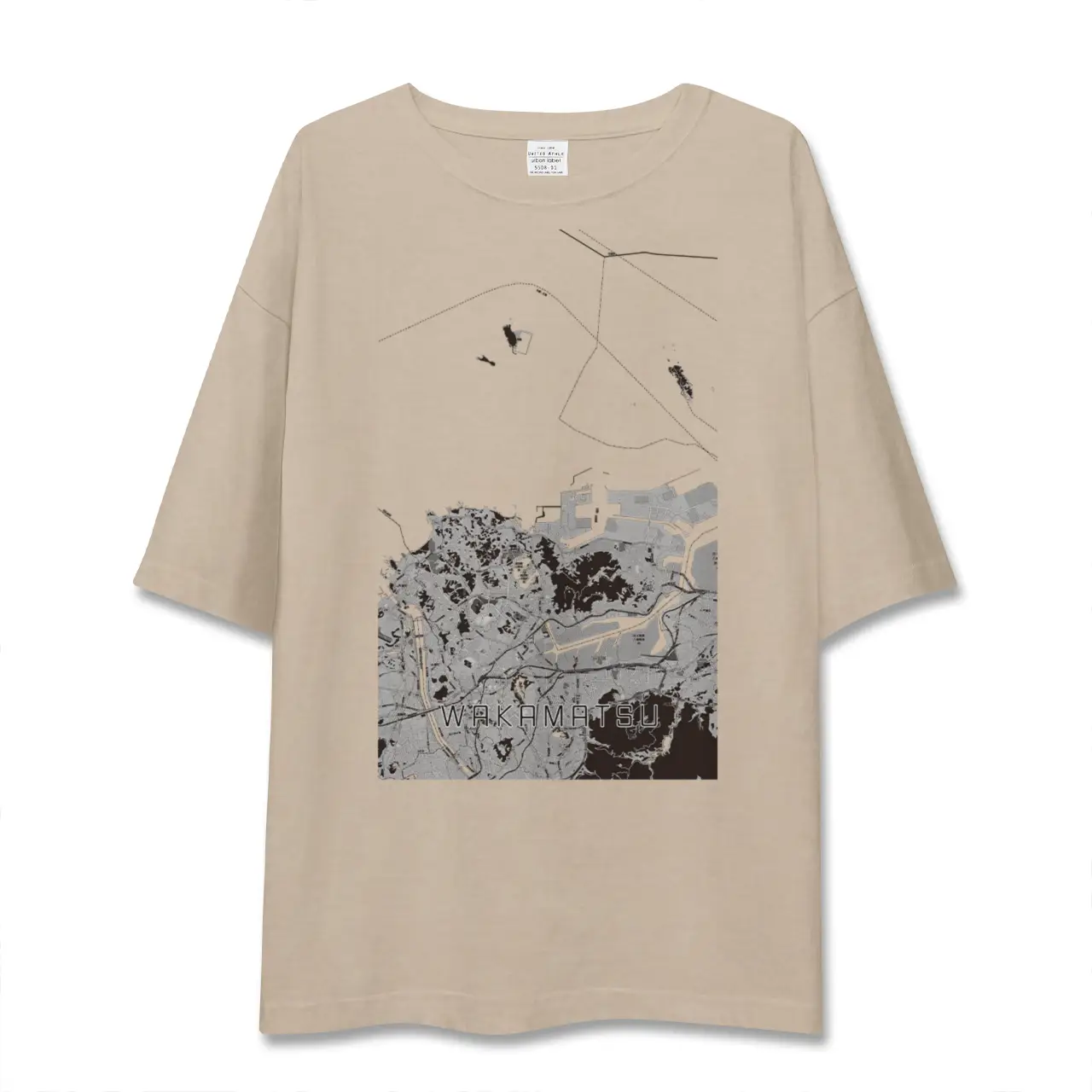 【若松(福岡県)】地図柄ビッグシルエットTシャツ