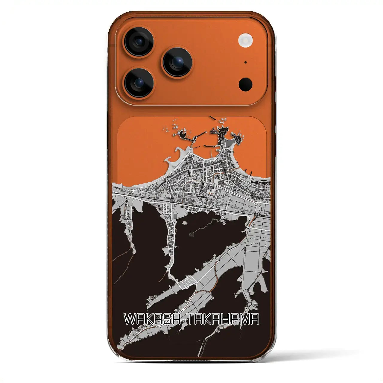 【若狭高浜(福井県)】地図柄iPhoneケース(クリアタイプ)モノトーン・iPhone 17 Pro Max 用