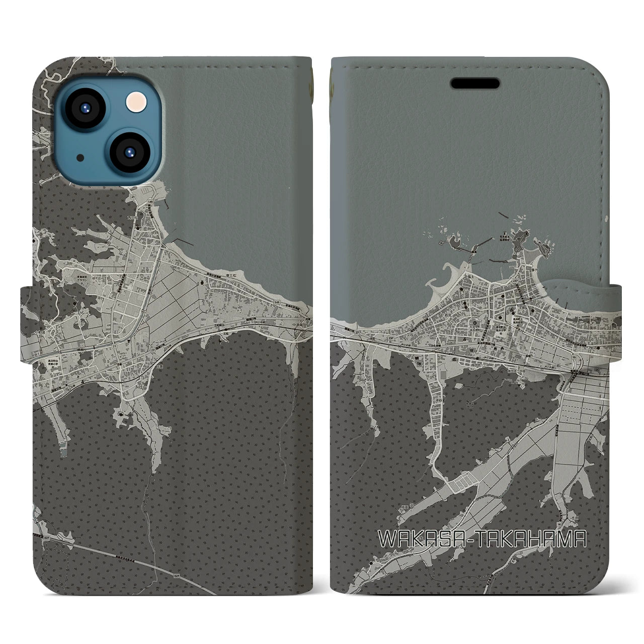 【若狭高浜(福井県)】地図柄iPhoneケース(手帳タイプ)