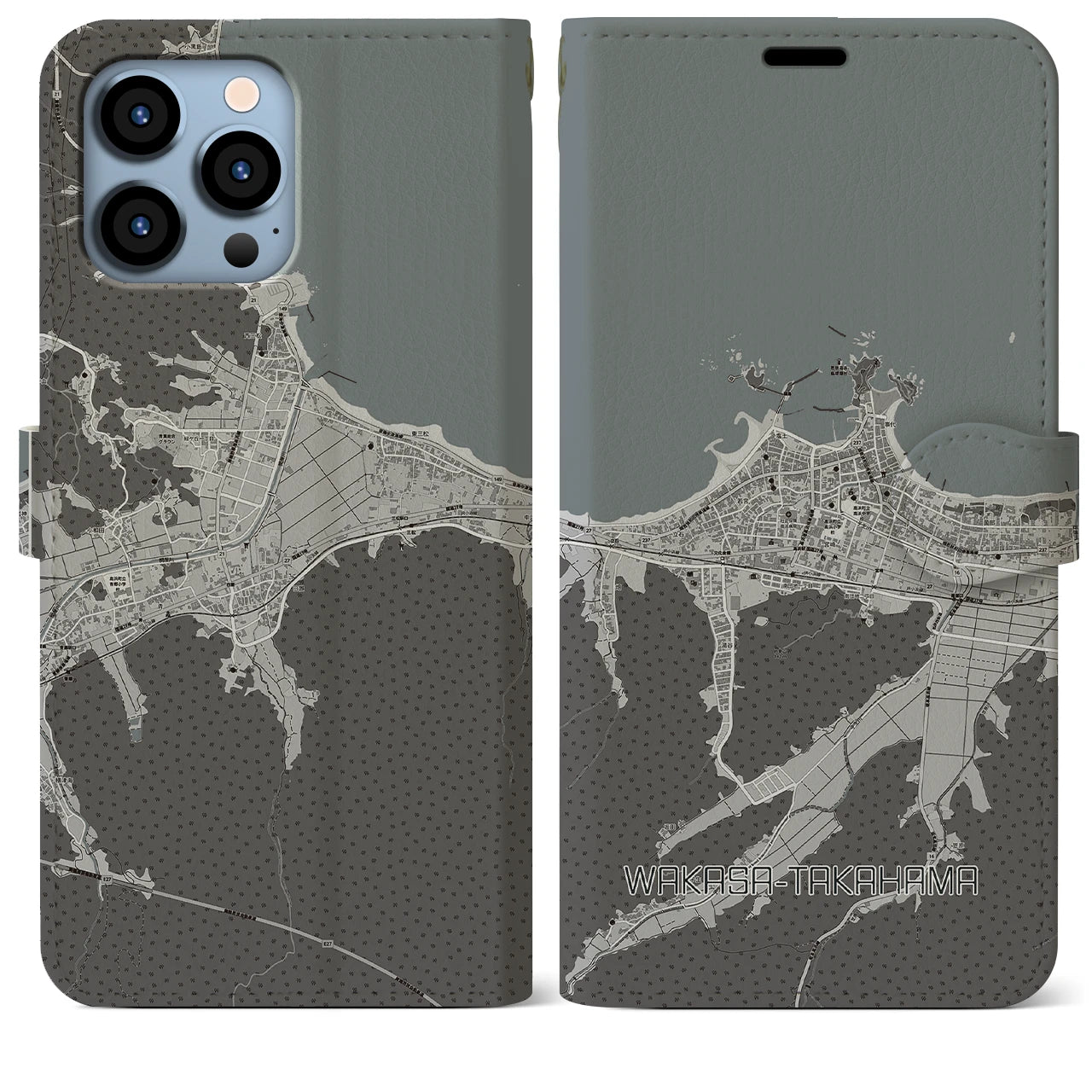 【若狭高浜(福井県)】地図柄iPhoneケース(手帳タイプ)