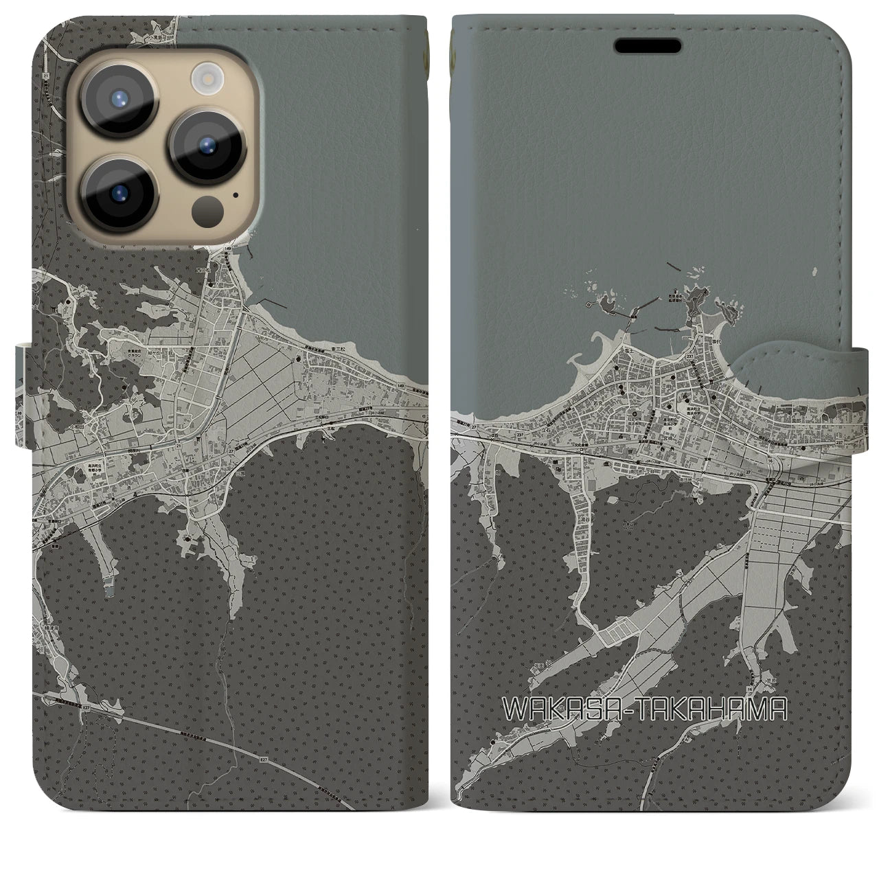 【若狭高浜(福井県)】地図柄iPhoneケース(手帳タイプ)
