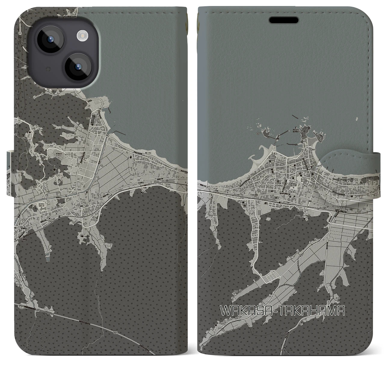 【若狭高浜(福井県)】地図柄iPhoneケース(手帳タイプ)