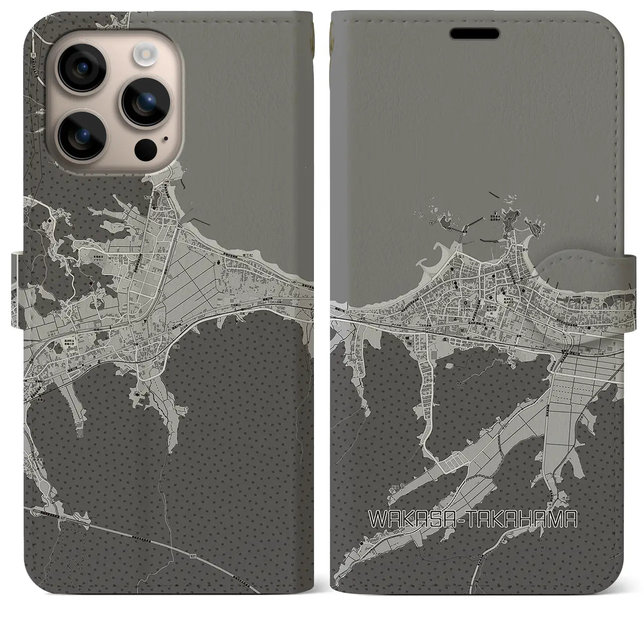 【若狭高浜(福井県)】地図柄iPhoneケース(手帳タイプ)