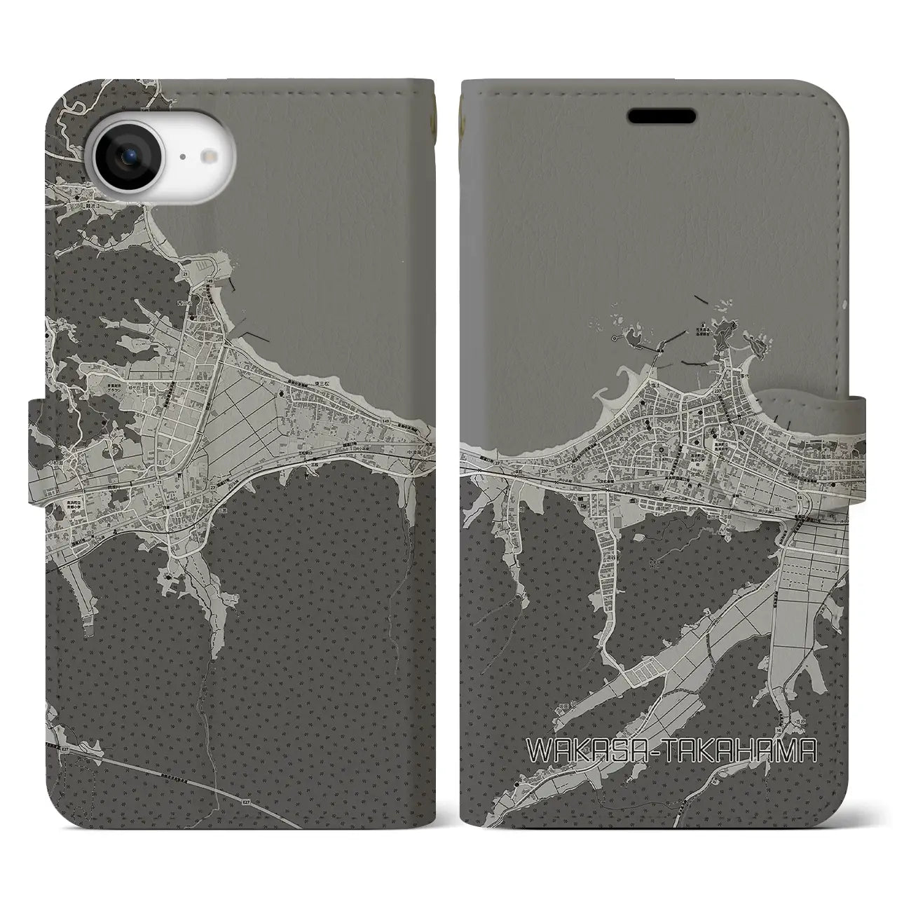 【若狭高浜(福井県)】地図柄iPhoneケース(手帳タイプ)