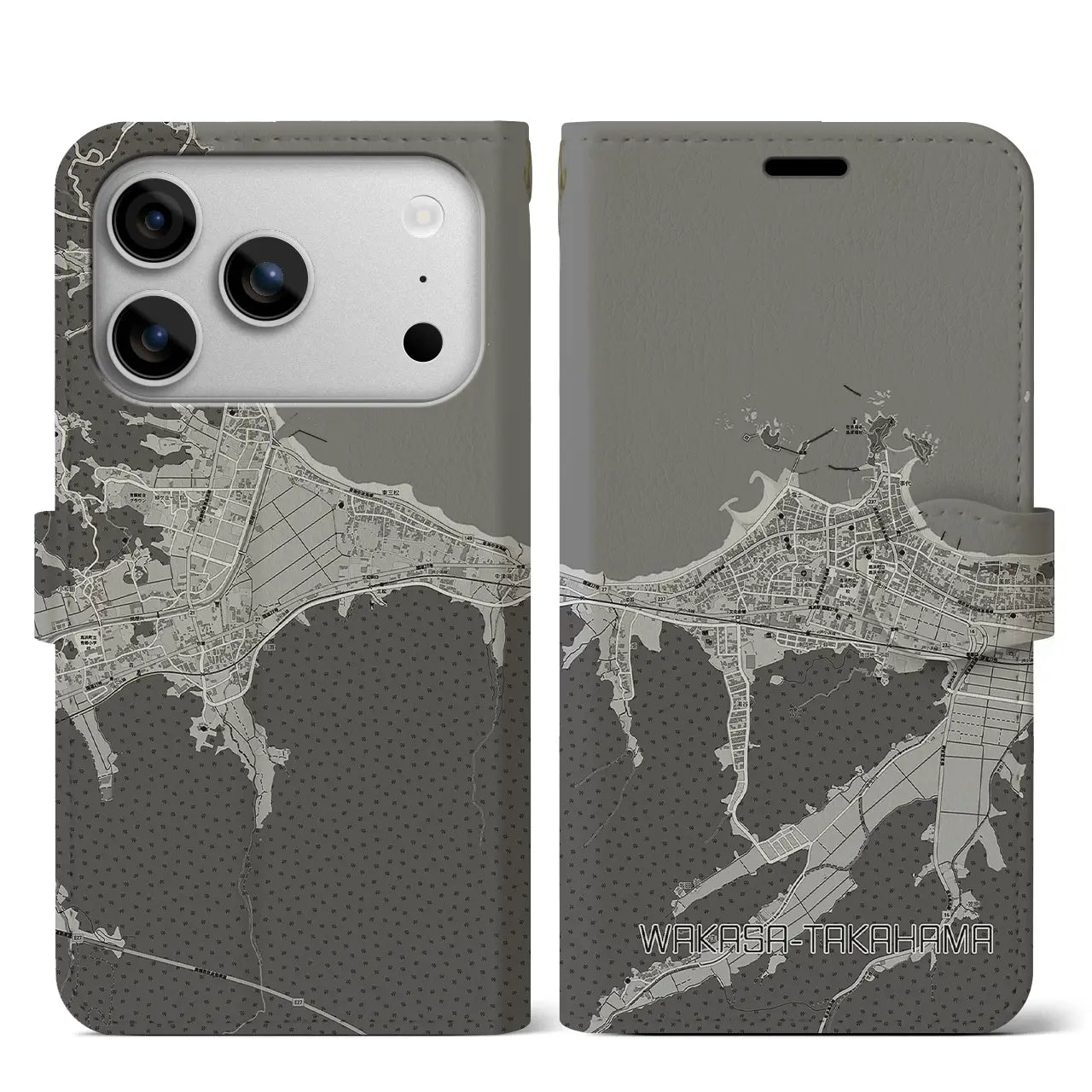 【若狭高浜(福井県)】地図柄iPhoneケース(手帳タイプ)