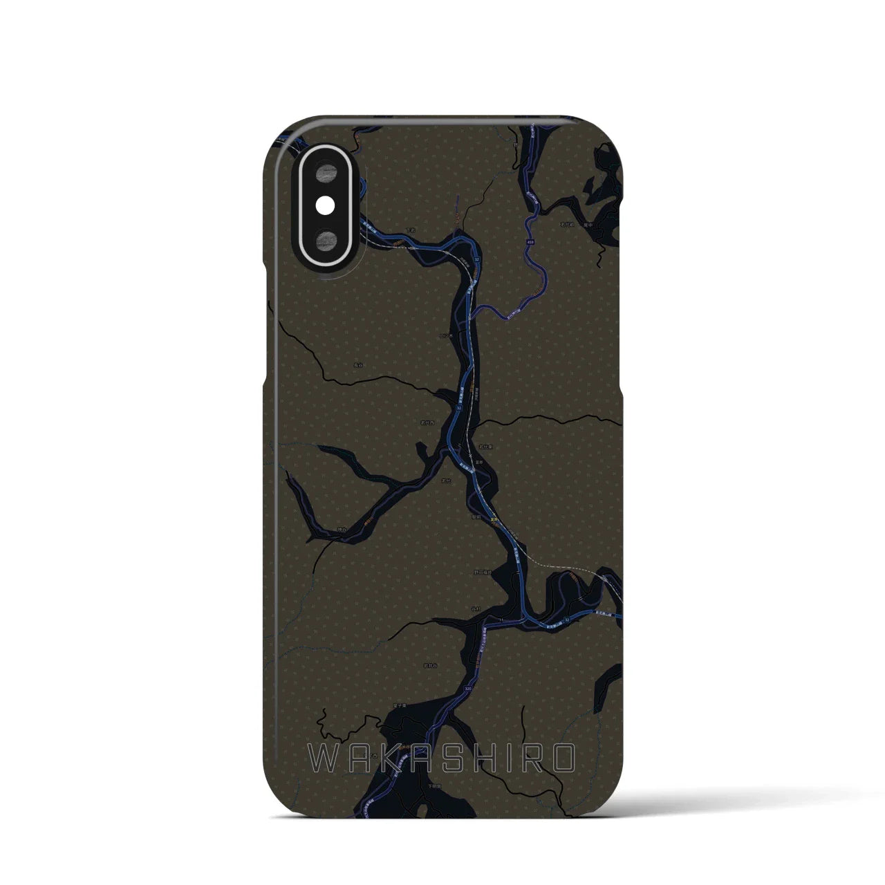【若代(岡山県)】地図柄iPhoneケース(バックカバータイプ)