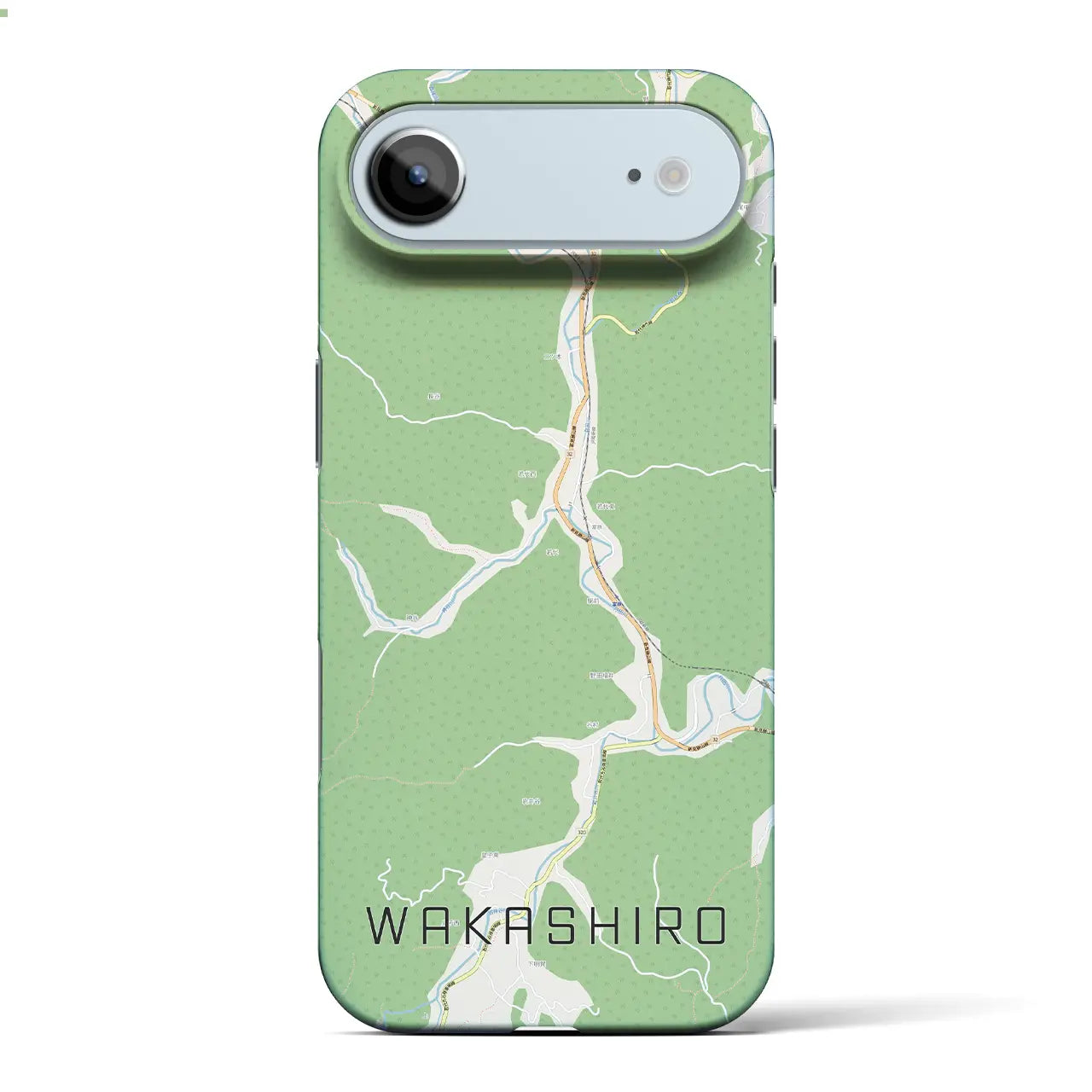 【若代(岡山県)】地図柄iPhoneケース(バックカバータイプ)ブラック・iPhone 17 Pro Max 用