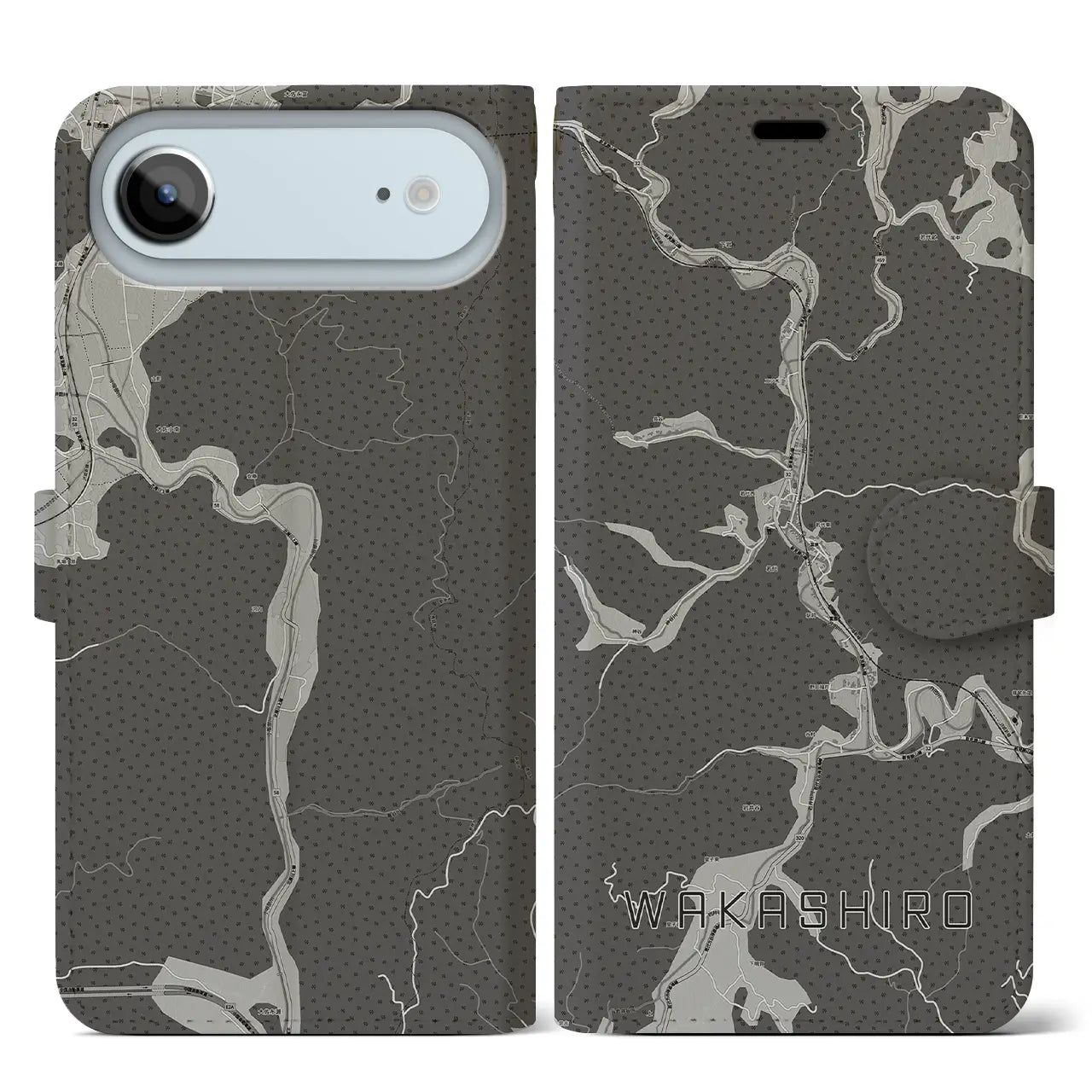 【若代(岡山県)】地図柄iPhoneケース(手帳タイプ)