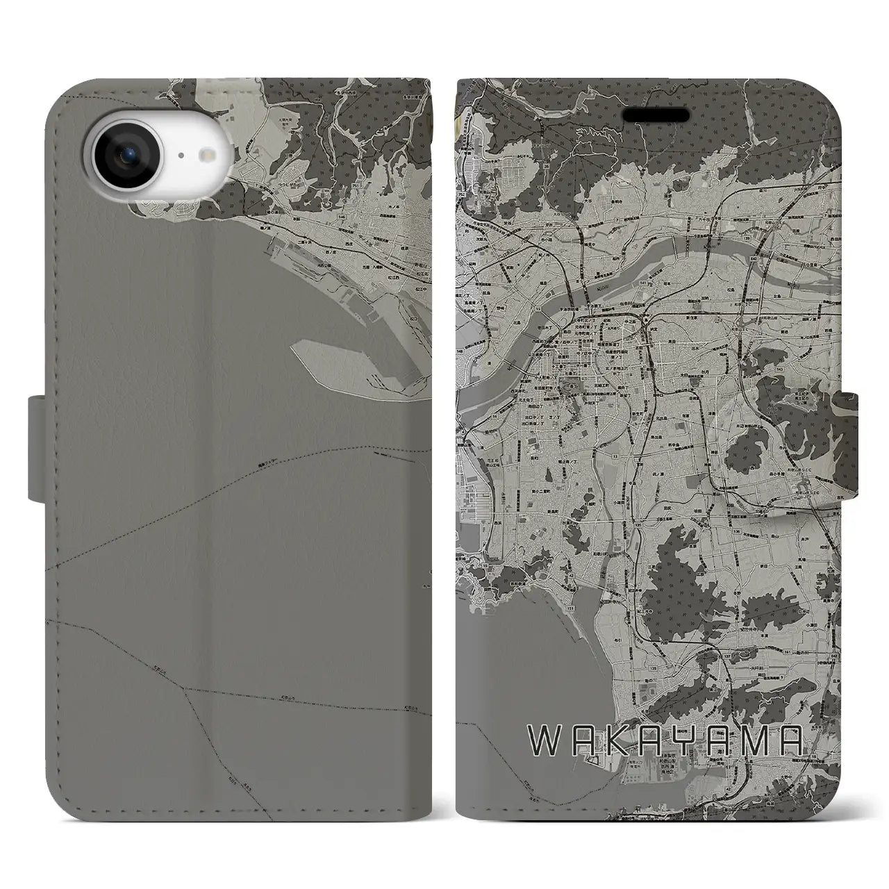 【和歌山(和歌山県)】地図柄iPhoneケース(手帳タイプ)