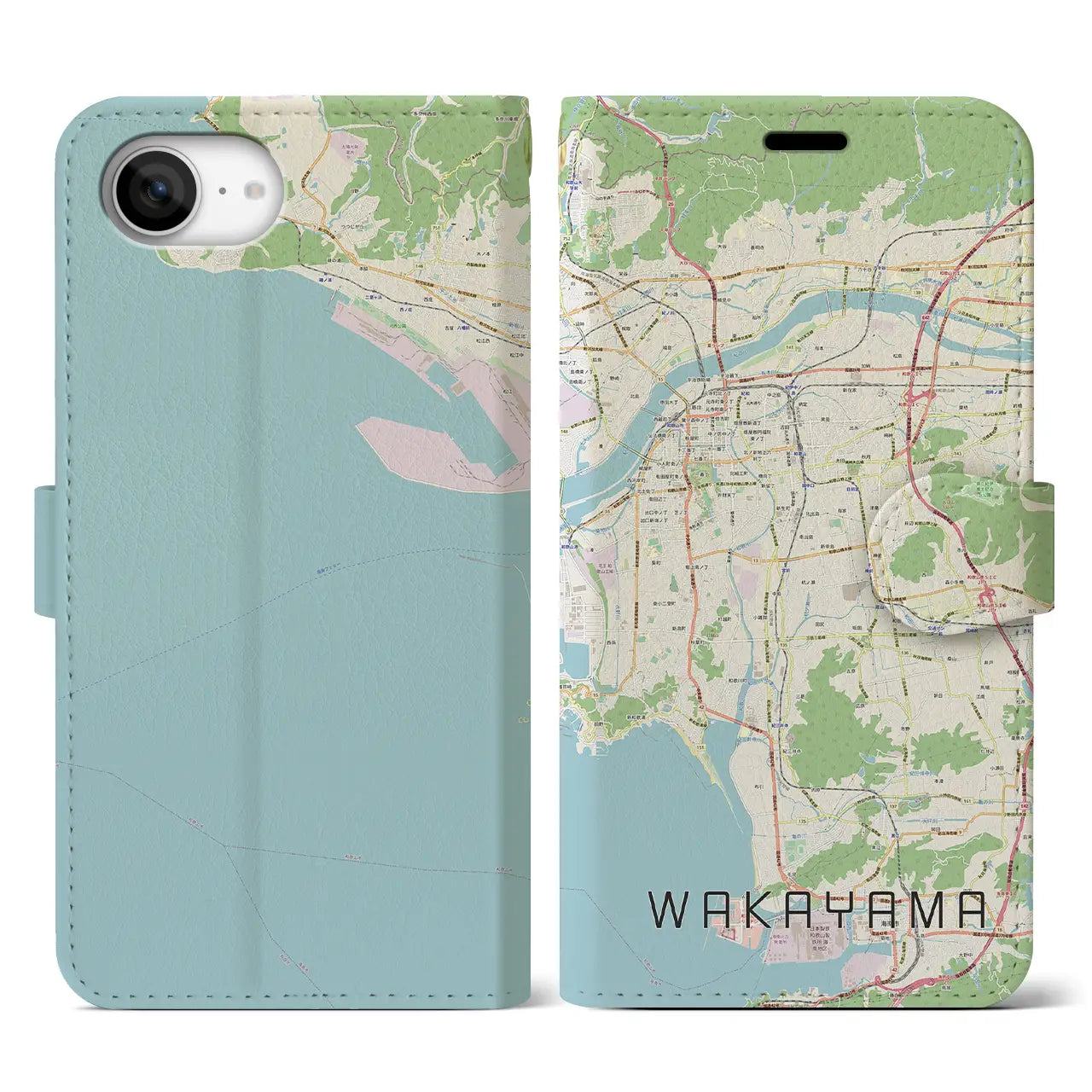 【和歌山(和歌山県)】地図柄iPhoneケース(手帳タイプ)