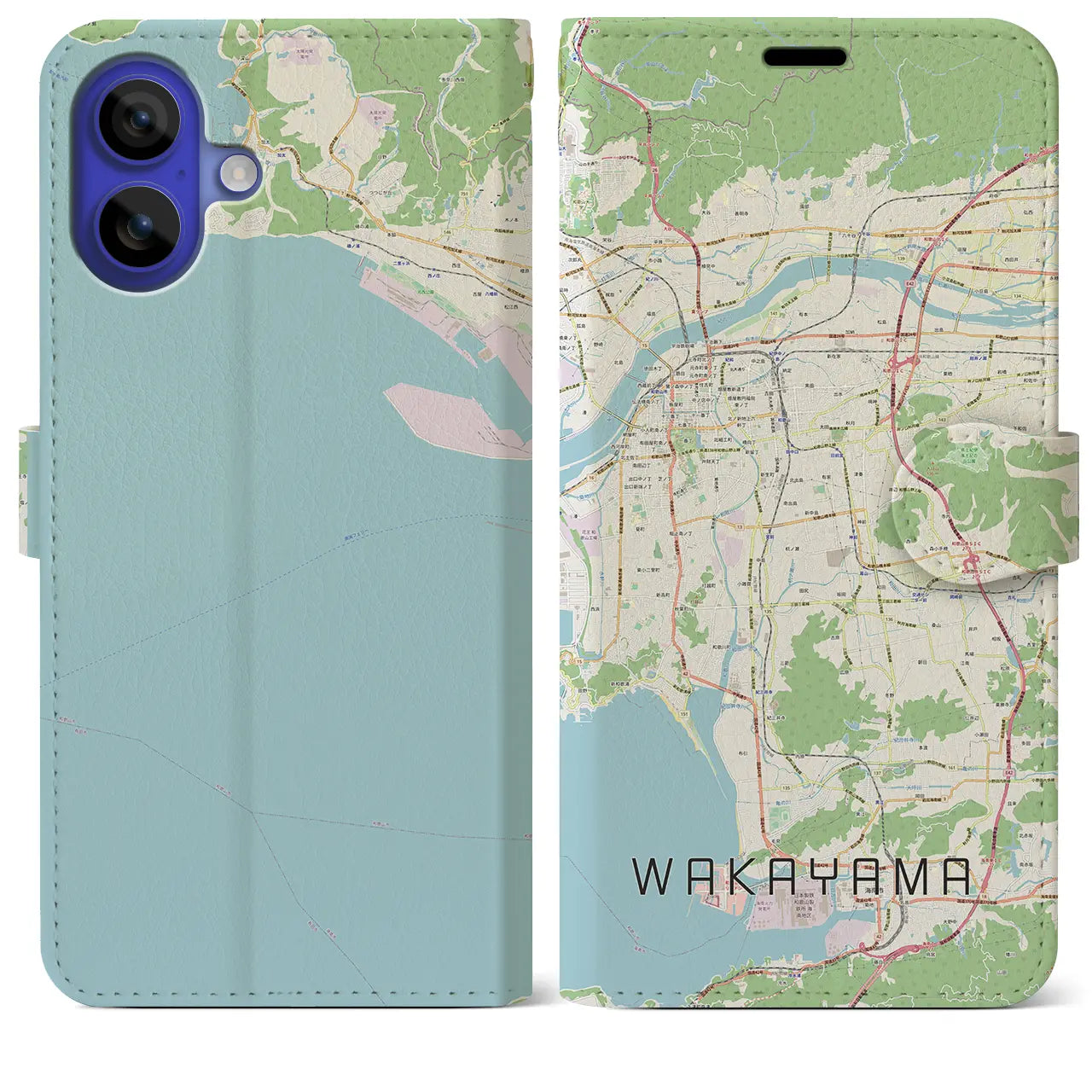 【和歌山(和歌山県)】地図柄iPhoneケース(手帳タイプ)ナチュラル・iPhone 16 Pro Max 用