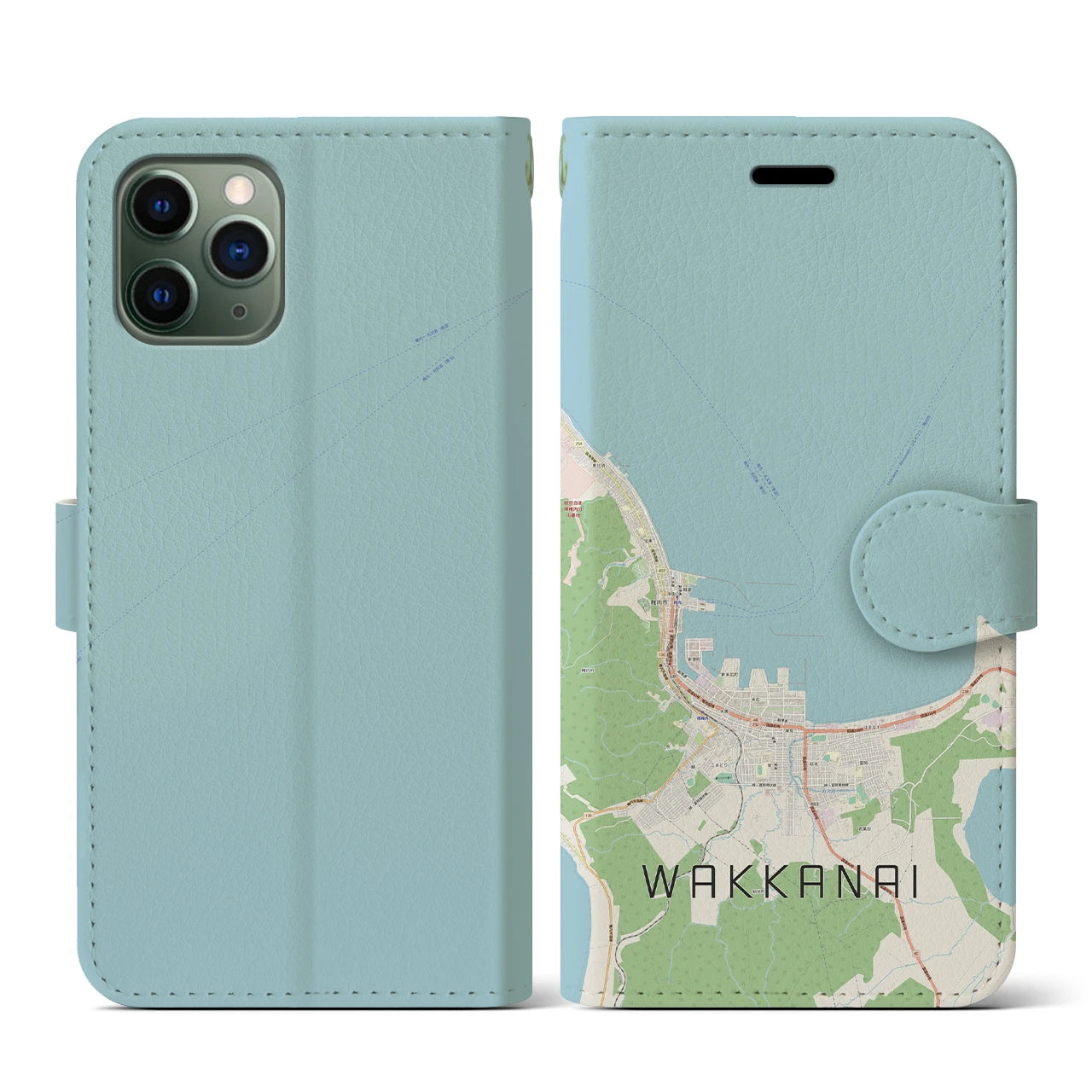 【稚内(北海道)】地図柄iPhoneケース(手帳タイプ)ナチュラル・iPhone 11 Pro 用