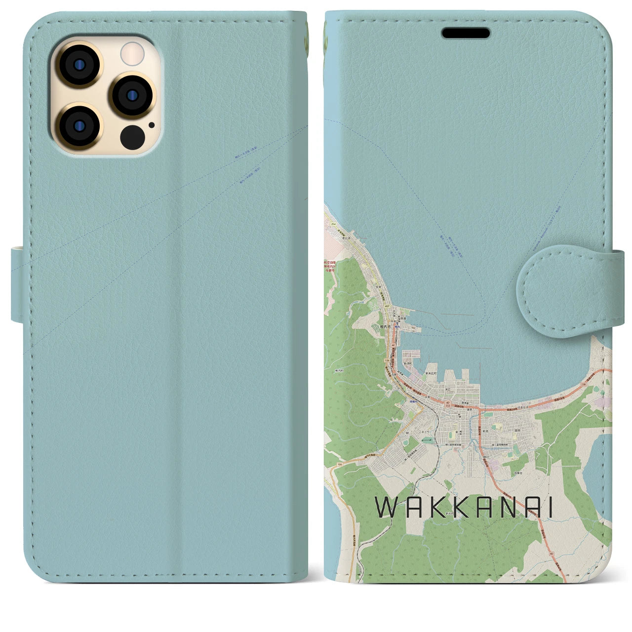 【稚内(北海道)】地図柄iPhoneケース(手帳タイプ)ナチュラル・iPhone 12 Pro Max 用