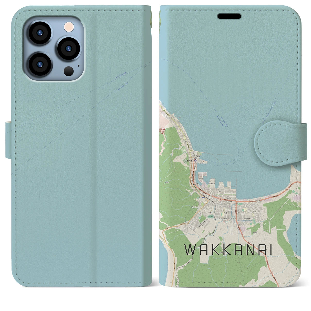 【稚内(北海道)】地図柄iPhoneケース(手帳タイプ)ナチュラル・iPhone 13 Pro Max 用