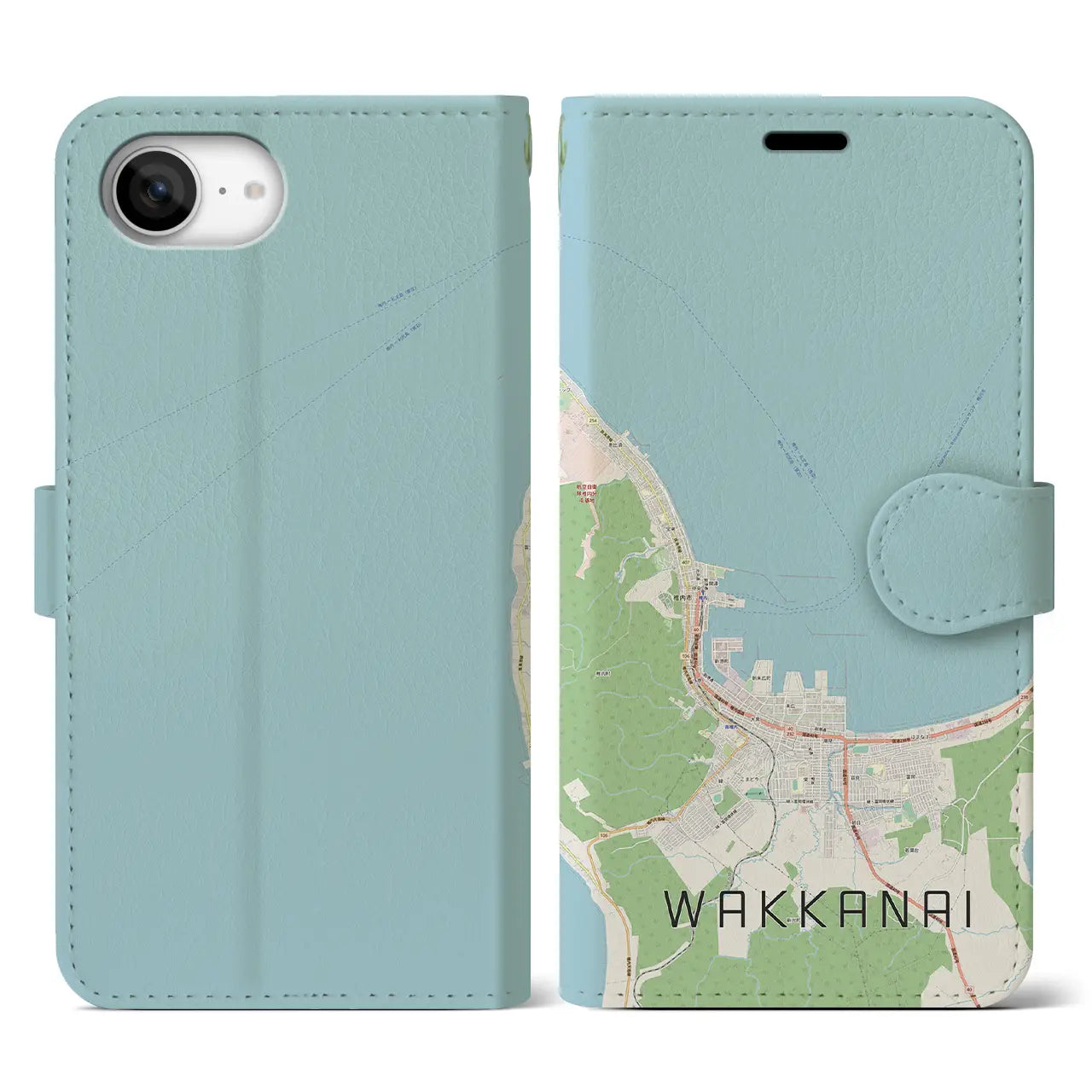 【稚内(北海道)】地図柄iPhoneケース(手帳タイプ)