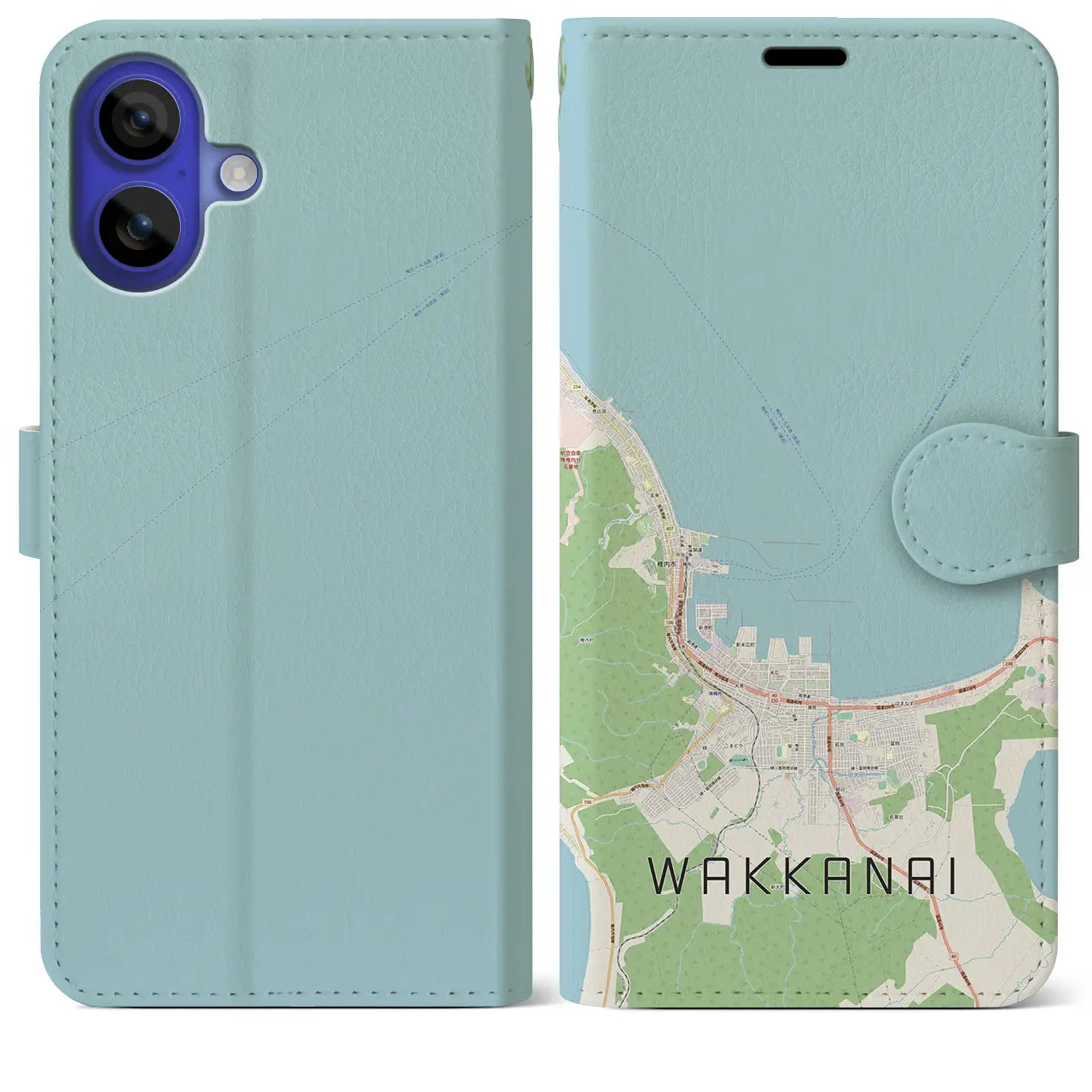 【稚内(北海道)】地図柄iPhoneケース(手帳タイプ)ナチュラル・iPhone 16 Pro Max 用