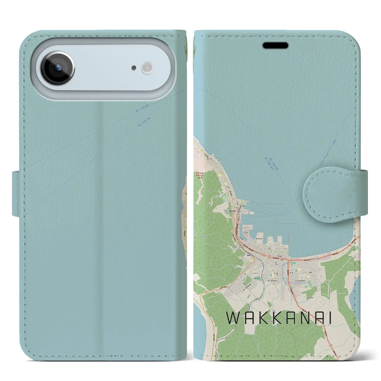 【稚内(北海道)】地図柄iPhoneケース(手帳タイプ)ナチュラル・iPhone 17 Pro Max 用