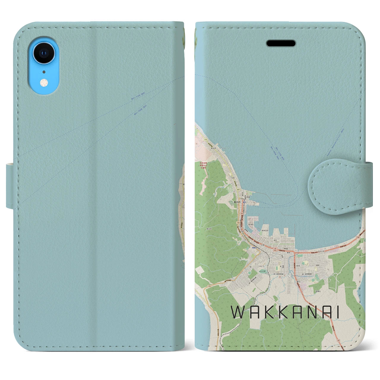 【稚内(北海道)】地図柄iPhoneケース(手帳タイプ)ナチュラル・iPhone XR 用