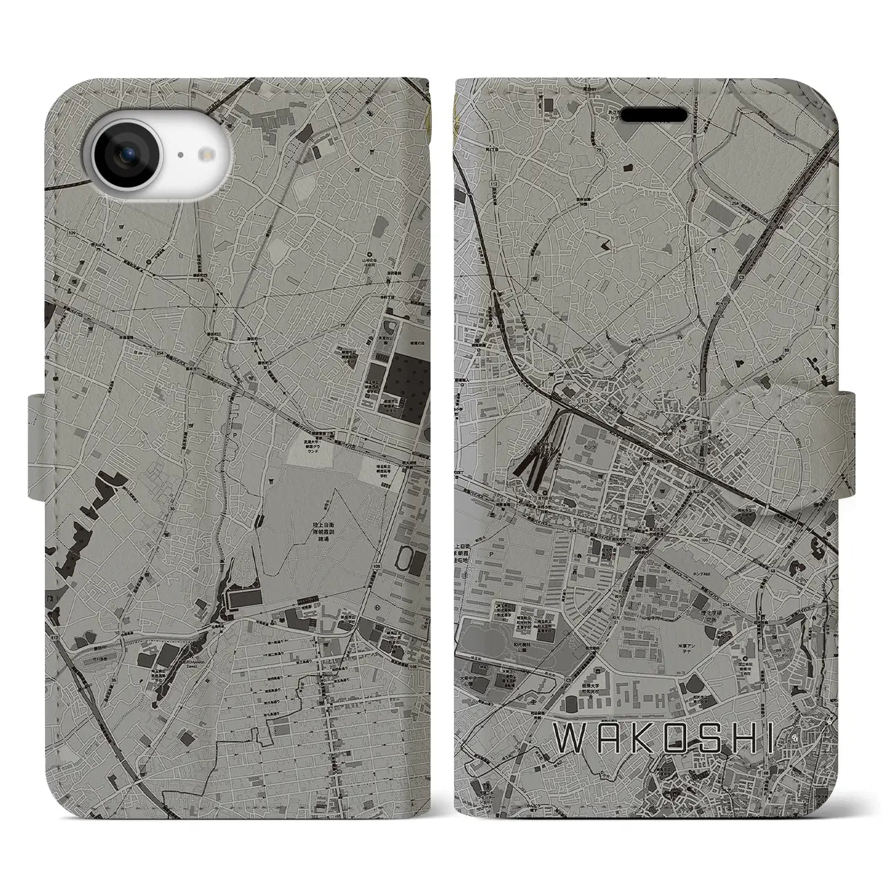 【和光市(埼玉県)】地図柄iPhoneケース(手帳タイプ)