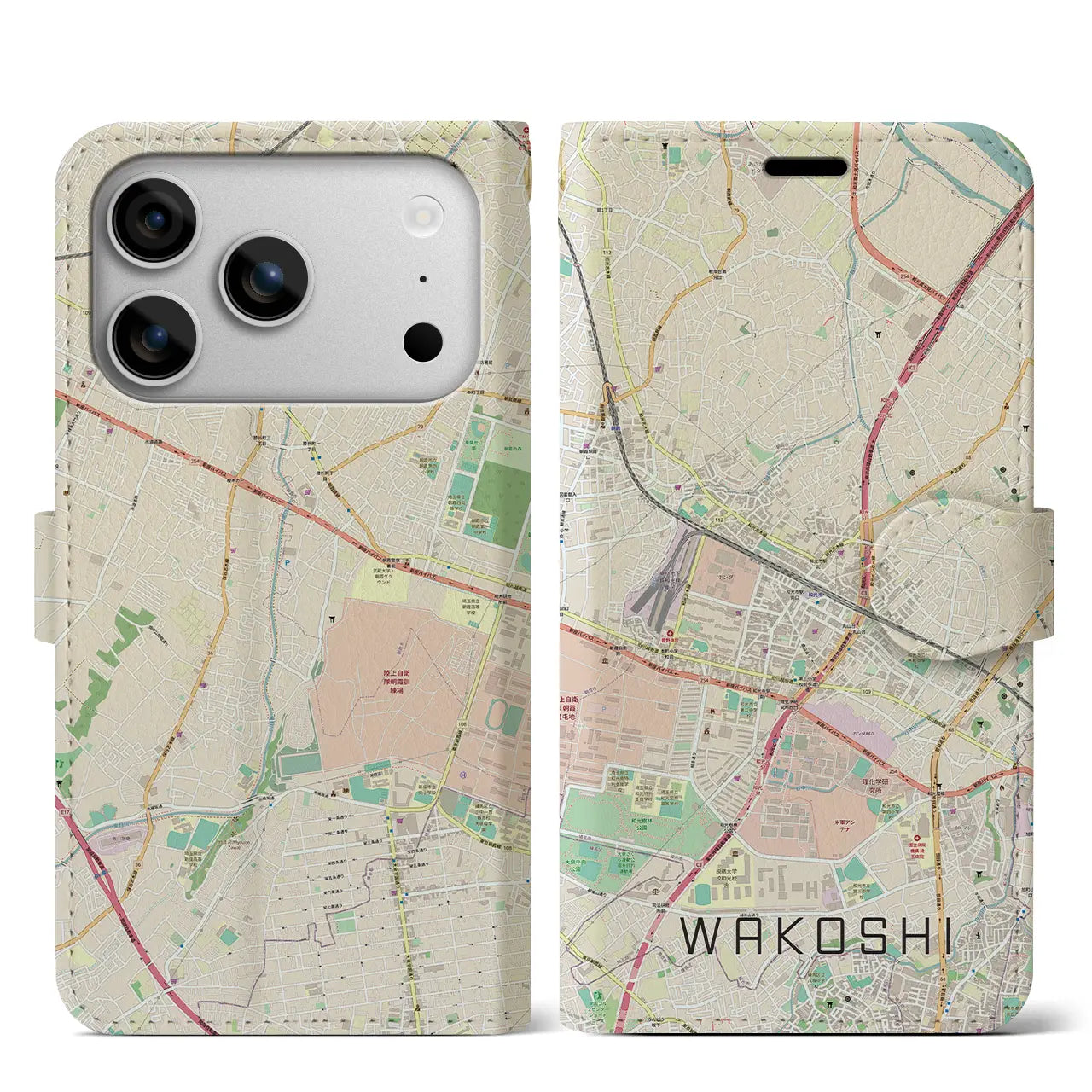 【和光市(埼玉県)】地図柄iPhoneケース(手帳タイプ)