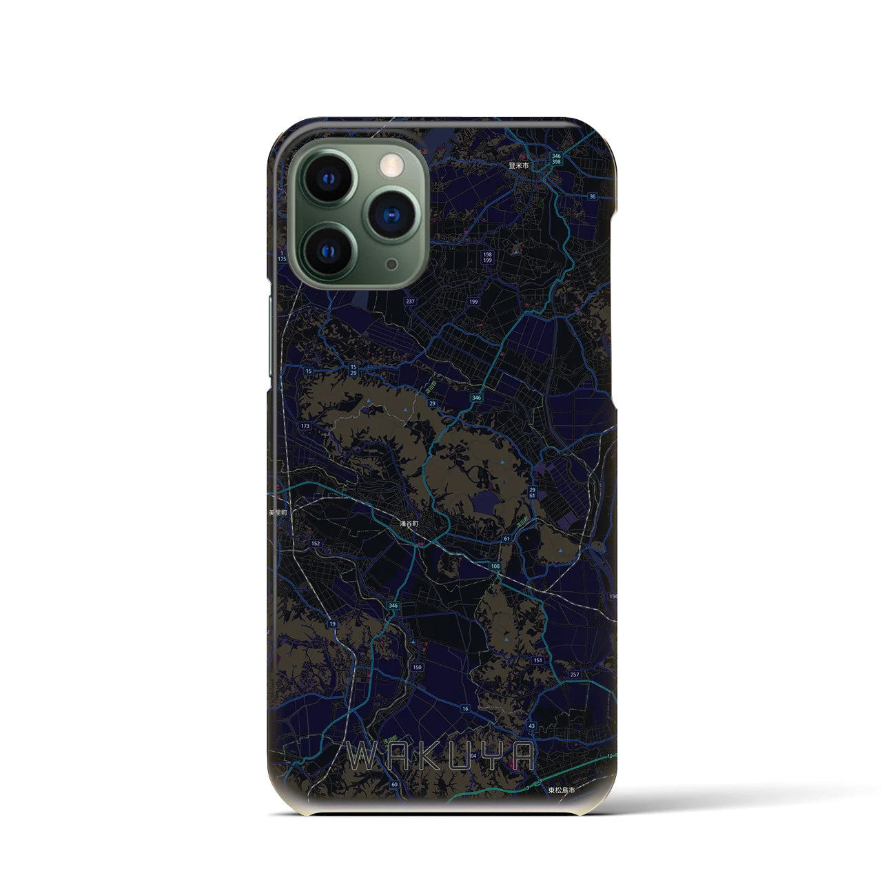 【涌谷(宮城県)】地図柄iPhoneケース(バックカバータイプ)
