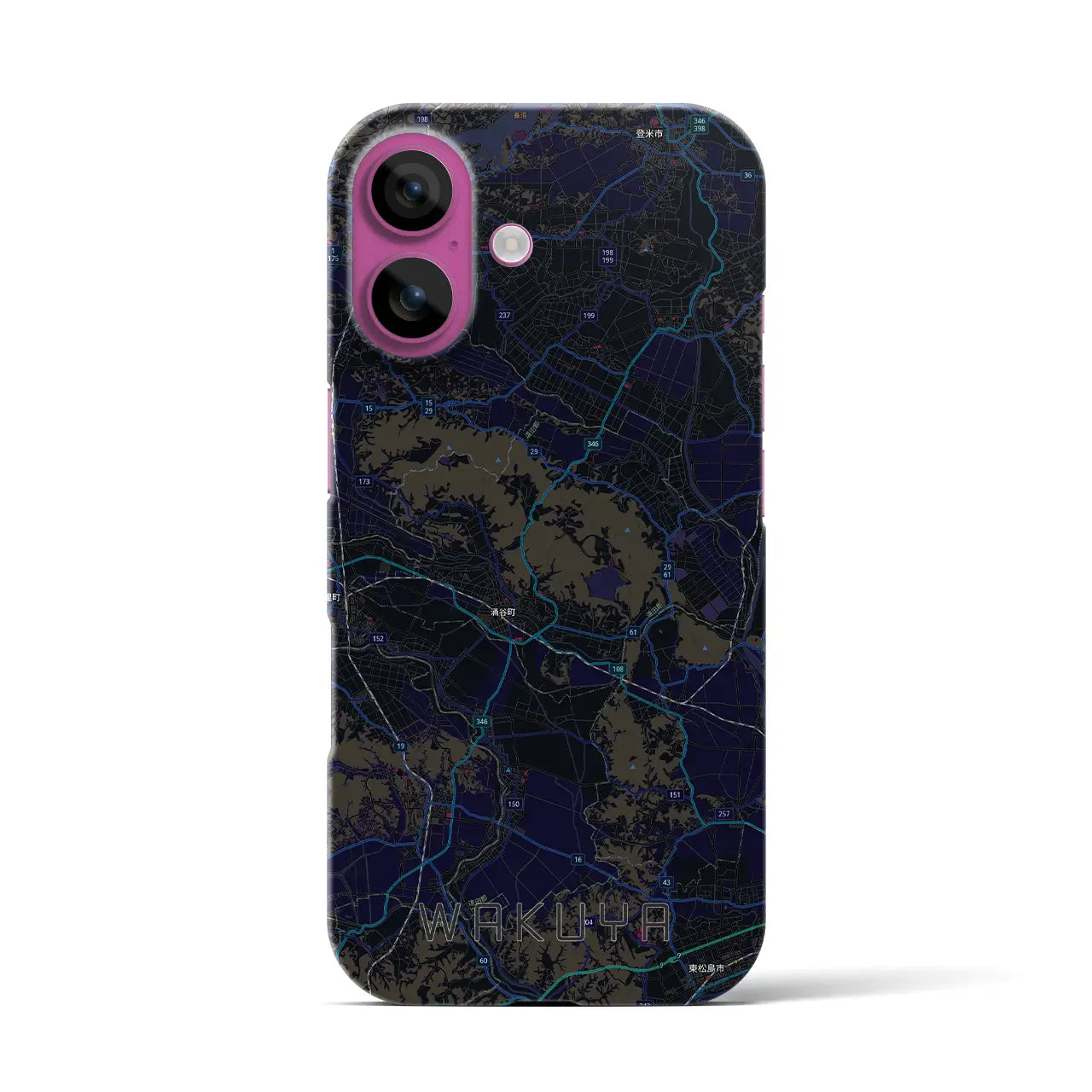 【涌谷(宮城県)】地図柄iPhoneケース(バックカバータイプ)