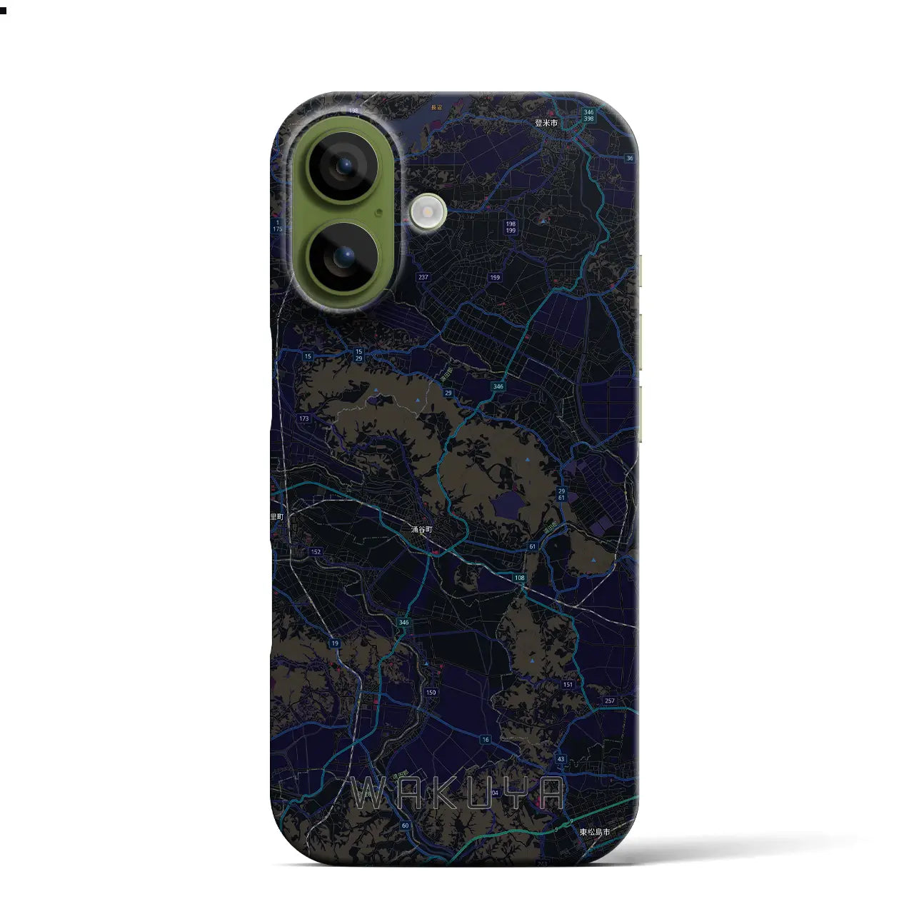 【涌谷(宮城県)】地図柄iPhoneケース(バックカバータイプ)