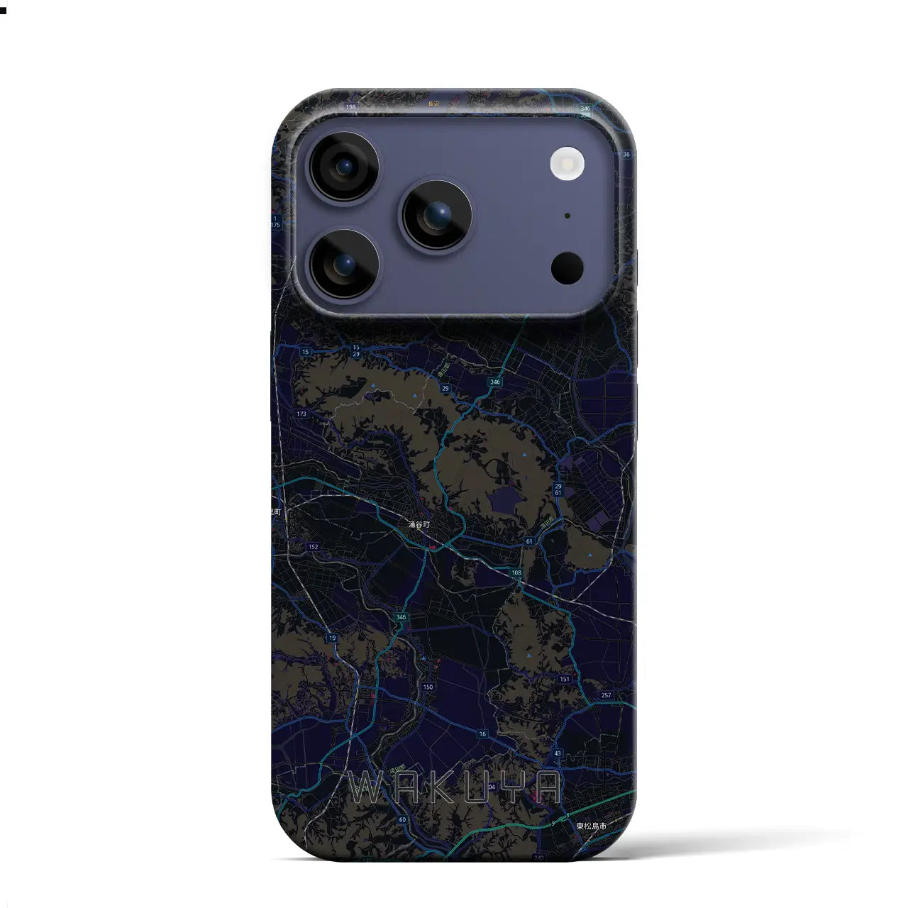 【涌谷(宮城県)】地図柄iPhoneケース(バックカバータイプ)