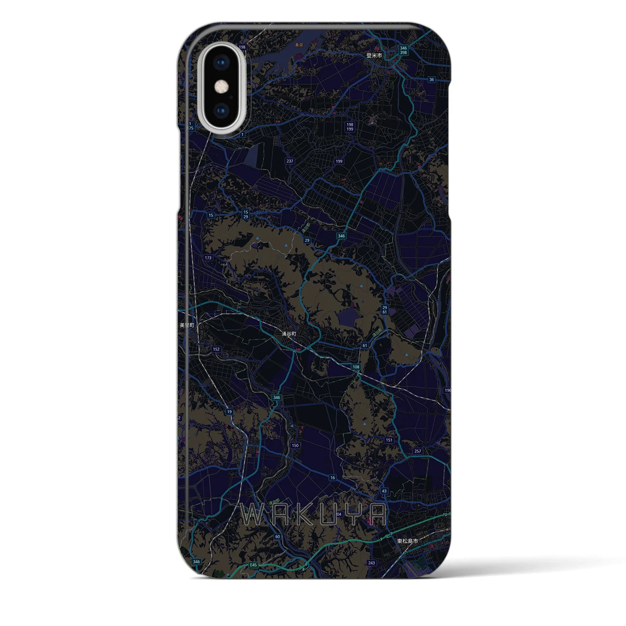 【涌谷(宮城県)】地図柄iPhoneケース(バックカバータイプ)