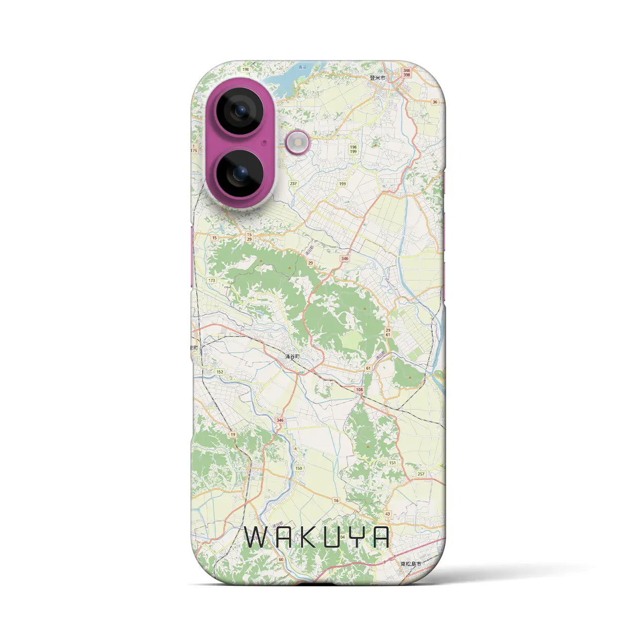 【涌谷(宮城県)】地図柄iPhoneケース(バックカバータイプ)