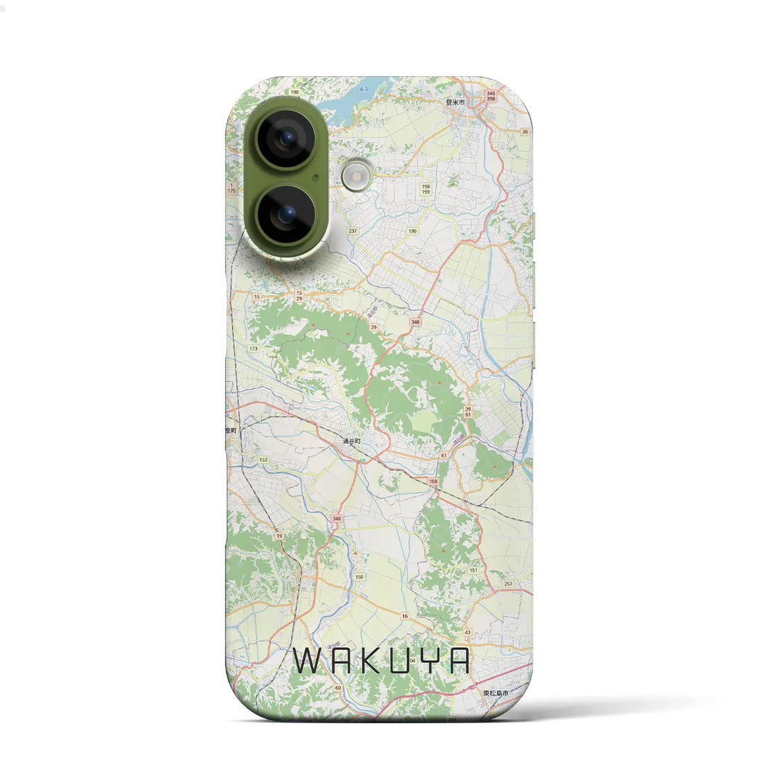 【涌谷(宮城県)】地図柄iPhoneケース(バックカバータイプ)ナチュラル・iPhone 17 Pro Max 用