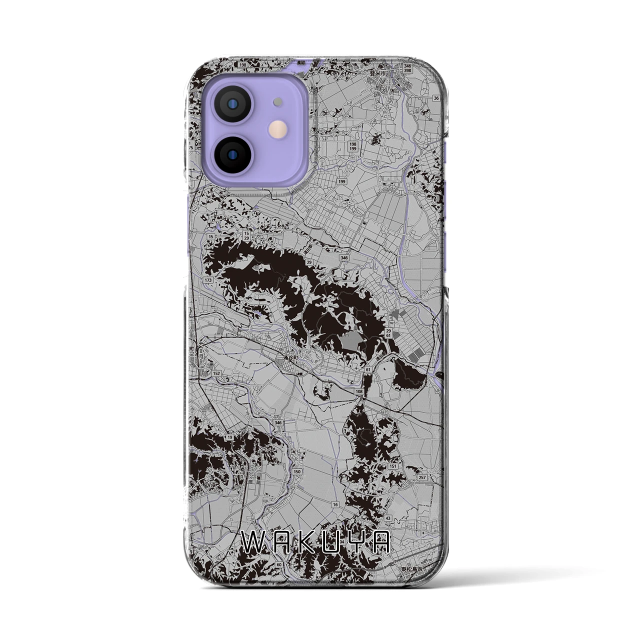 【涌谷(宮城県)】地図柄iPhoneケース(クリアタイプ)