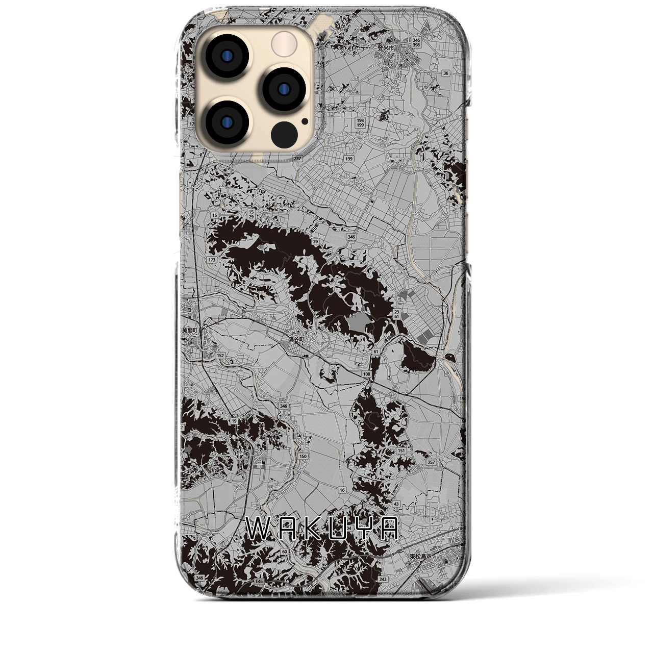 【涌谷(宮城県)】地図柄iPhoneケース(クリアタイプ)