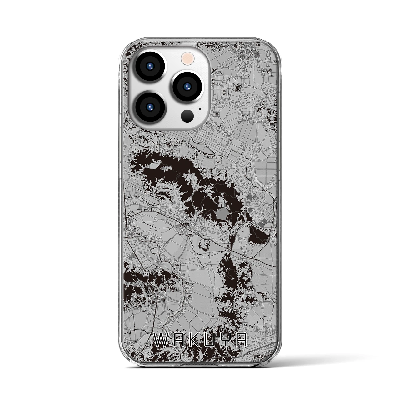 【涌谷(宮城県)】地図柄iPhoneケース(クリアタイプ)