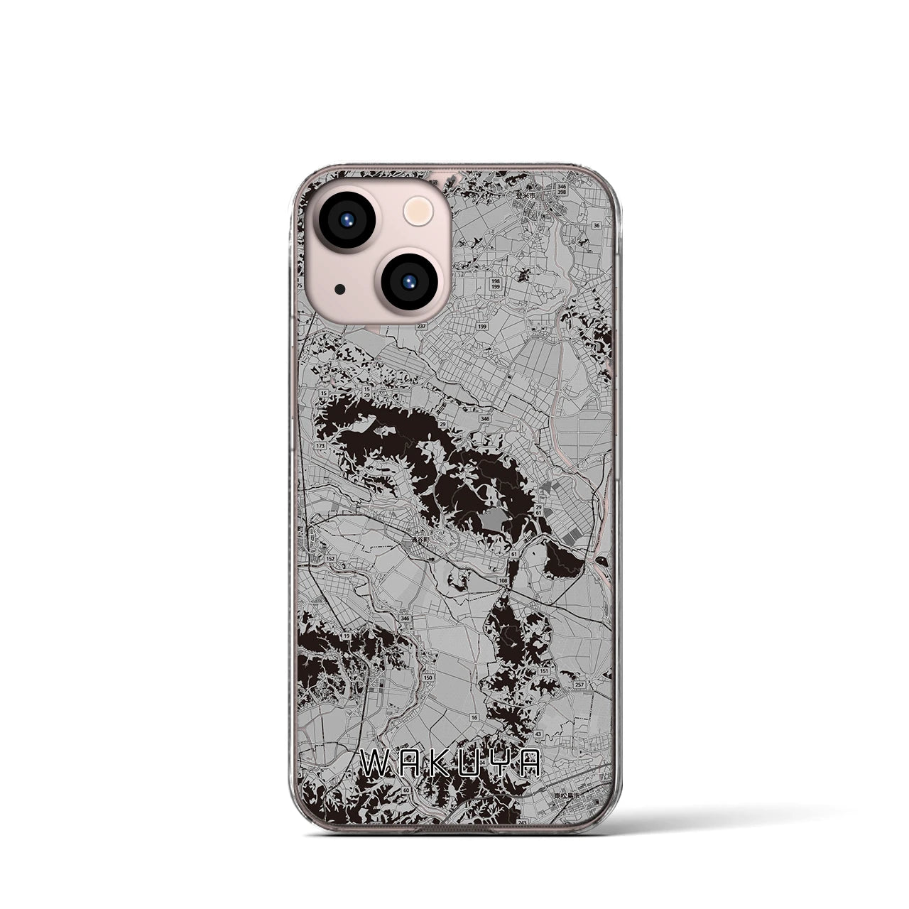 【涌谷(宮城県)】地図柄iPhoneケース(クリアタイプ)